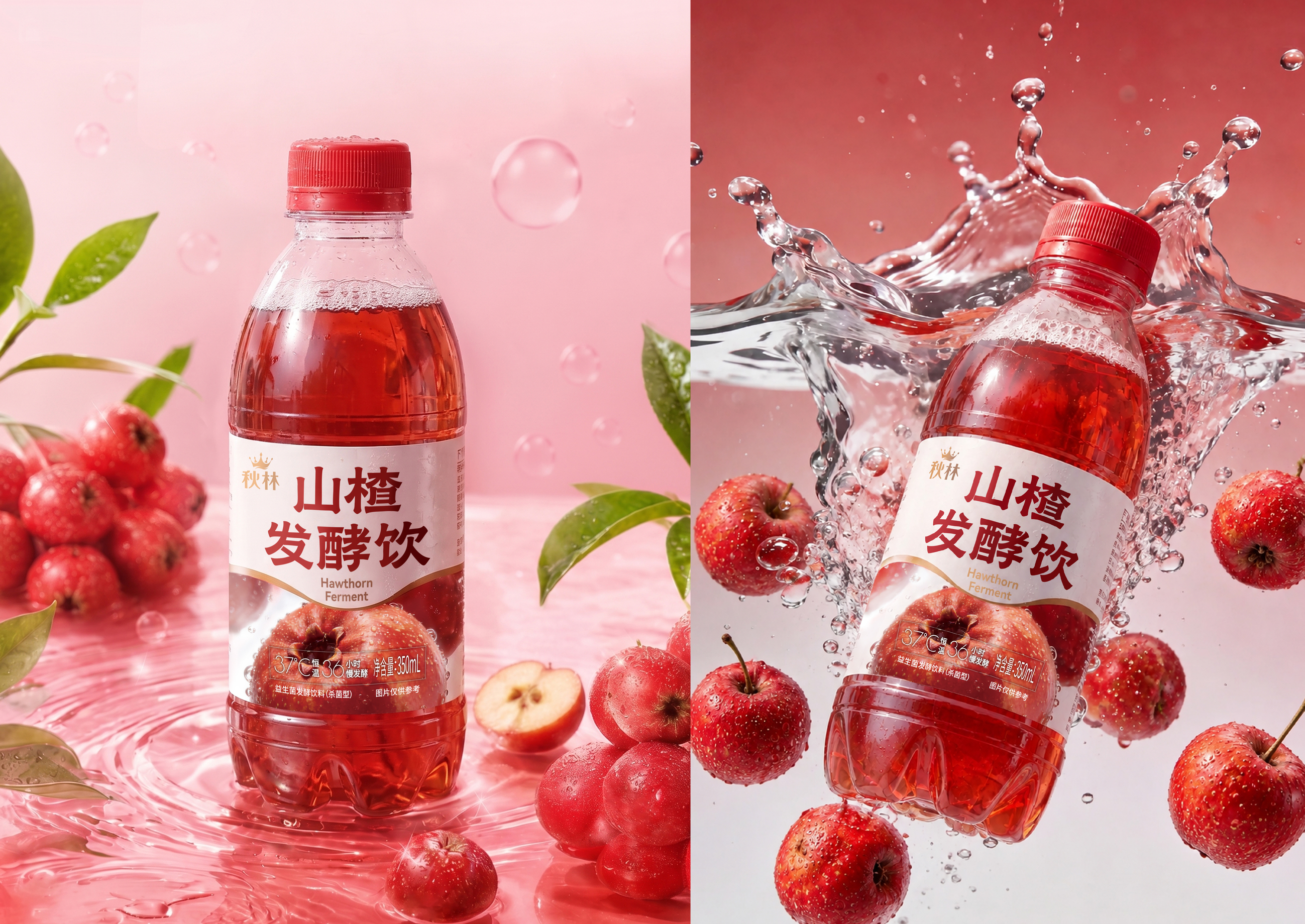 Qiulin Guvas，packing design，drink，Hawthorn，gules，Qiulin，