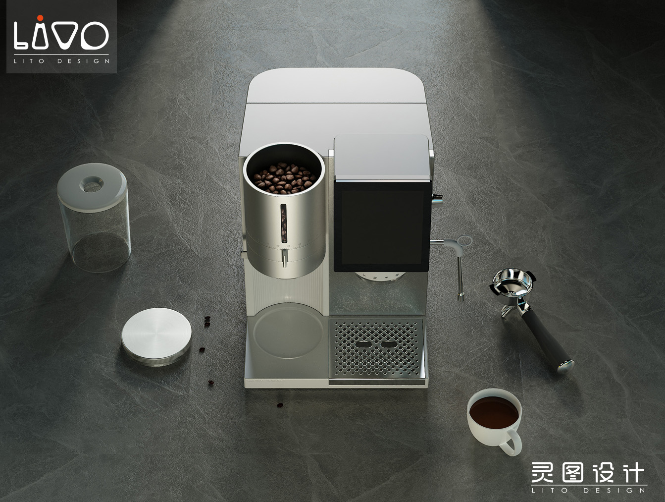 Grinding and cold-brew coffee machine，Coffee machine，High-value coffee machine，Professional coffee machine，Cold extraction coffee machine，High-value home appliances，industrial design，Creative product design，