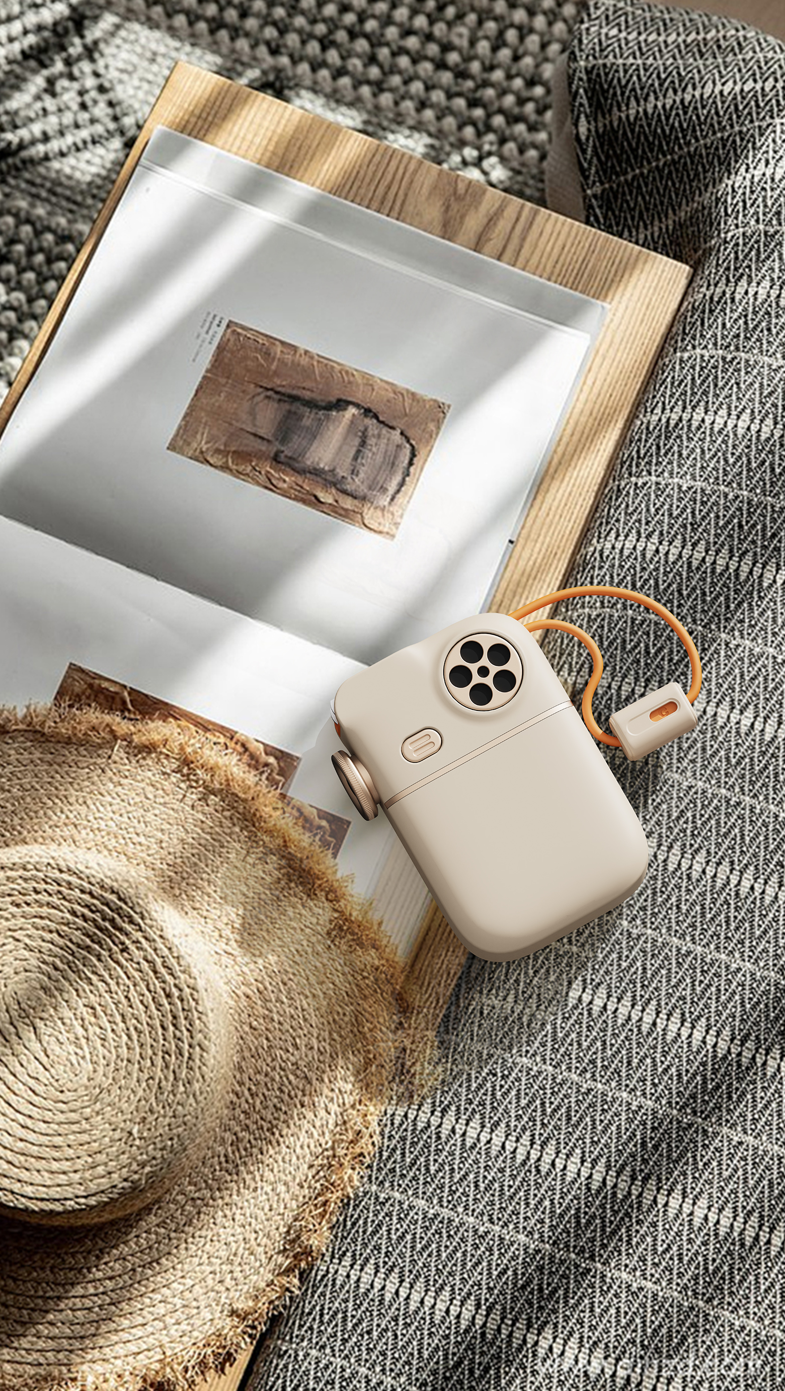 Retro，projector，20000mAh，Own line，portable battery，portable source，Light luxury，feelings，