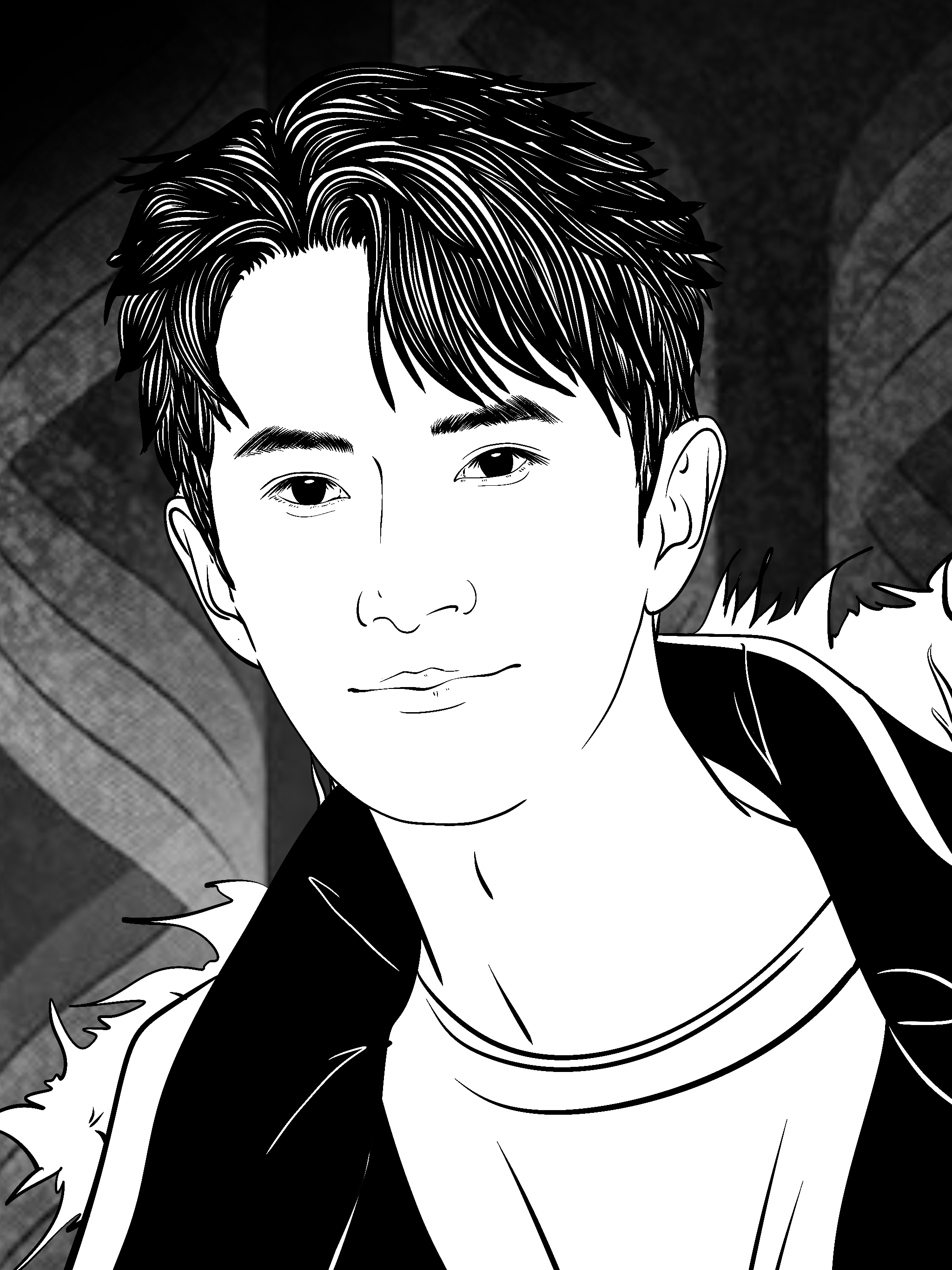 black and white，Procreate，painting，