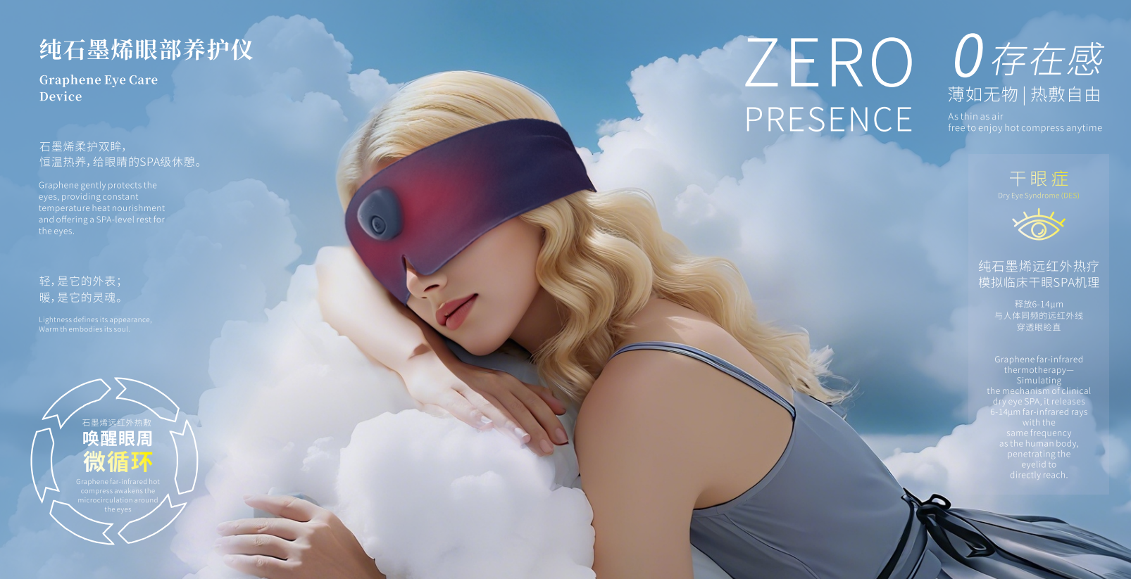 Graphene heating，sleep mask ，Eye maintenance instrument，Far-infrared heating，Lightweight and virtually invisible，Help sleep，Relieve eye fatigue，Dry eye syndrome，