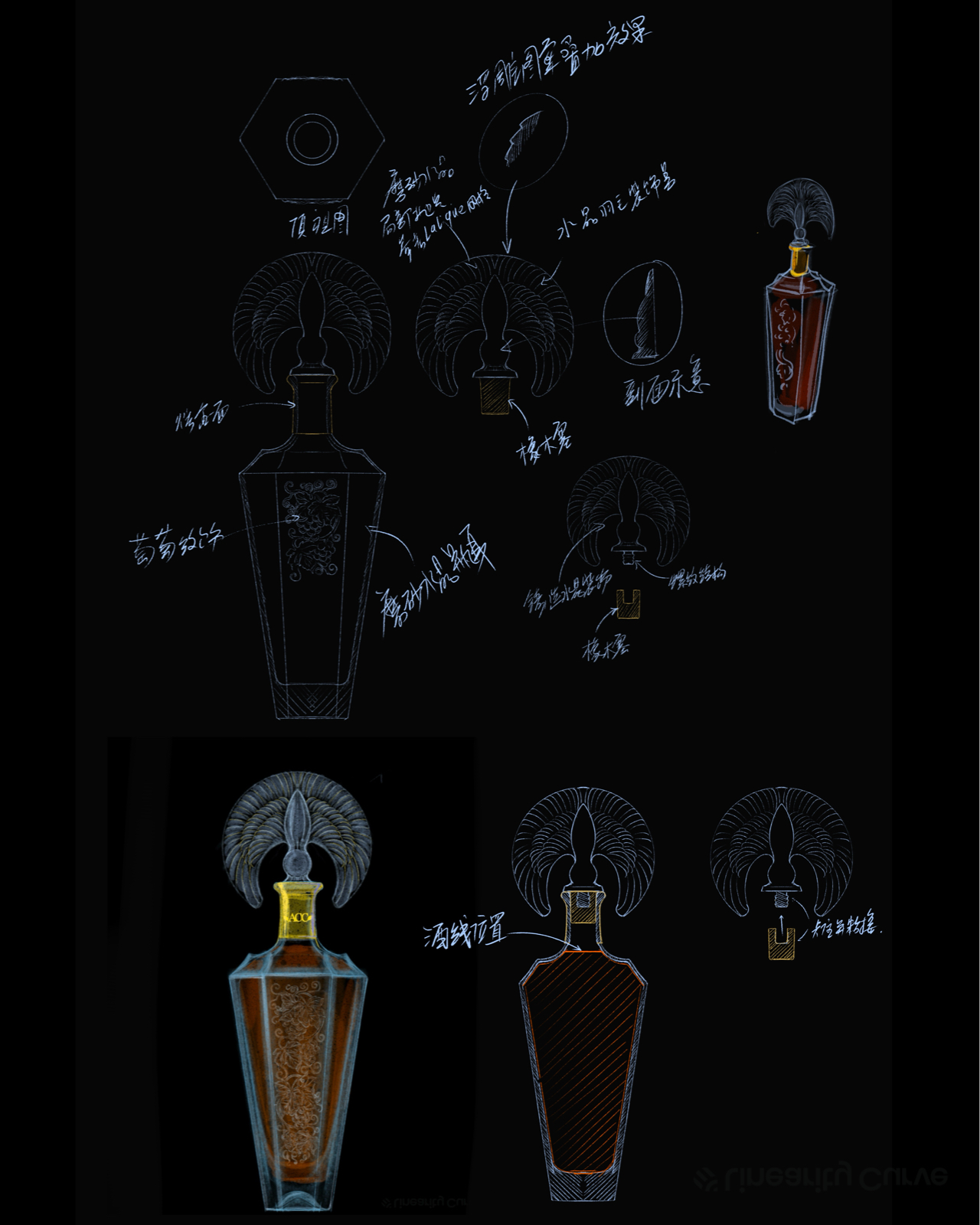 # Wine bottle design# Crystal wine# Packaging design，