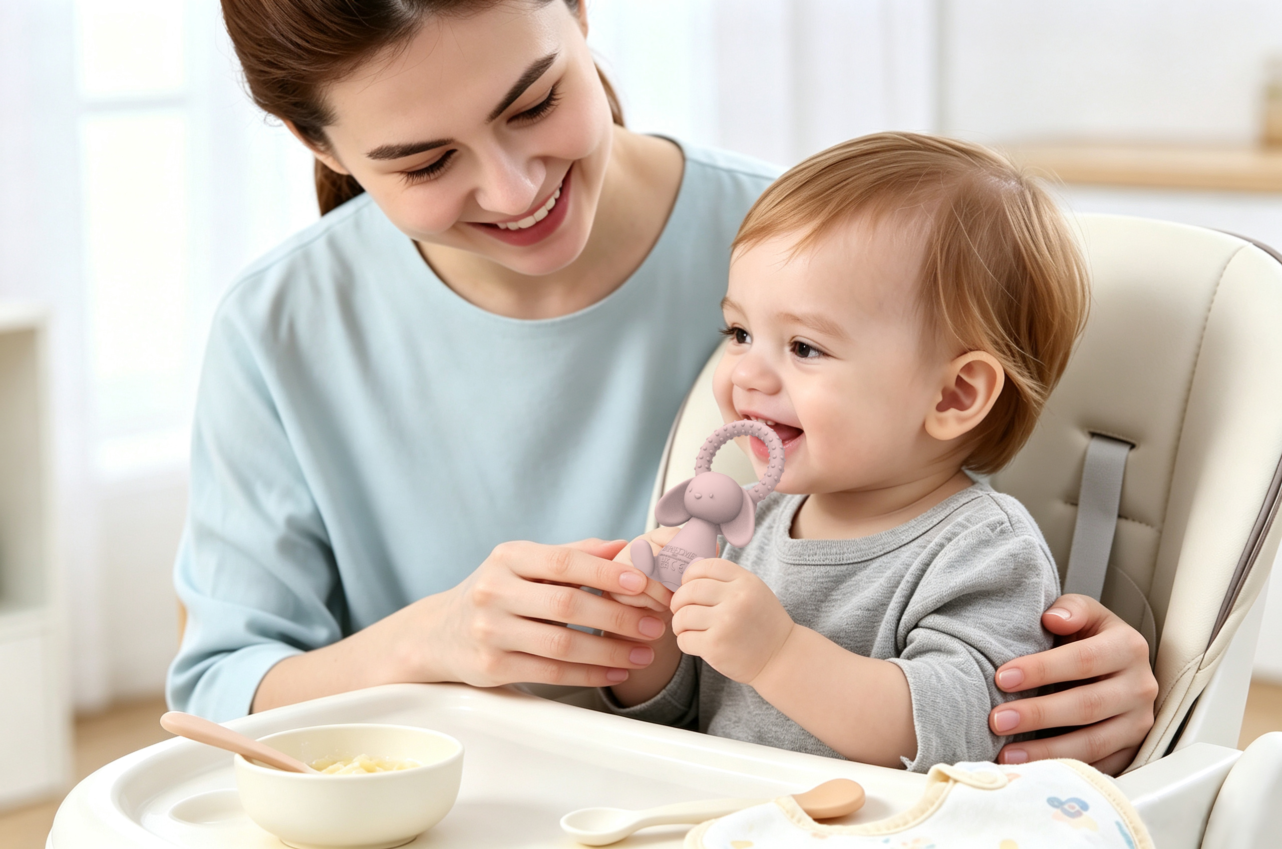 Close，zarahome，Dental gum，Lop-eared rabbit，Mother and baby，