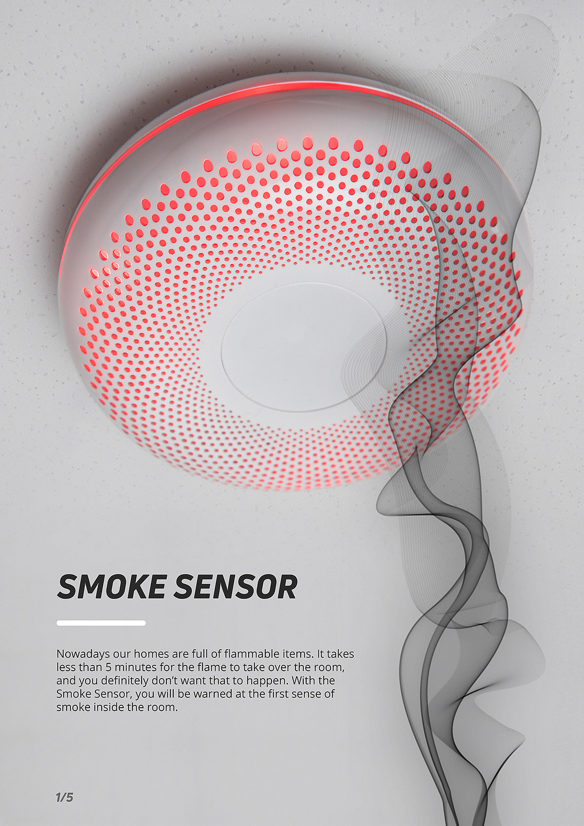 intelligence，industrial design，product design，Smoke sensor，