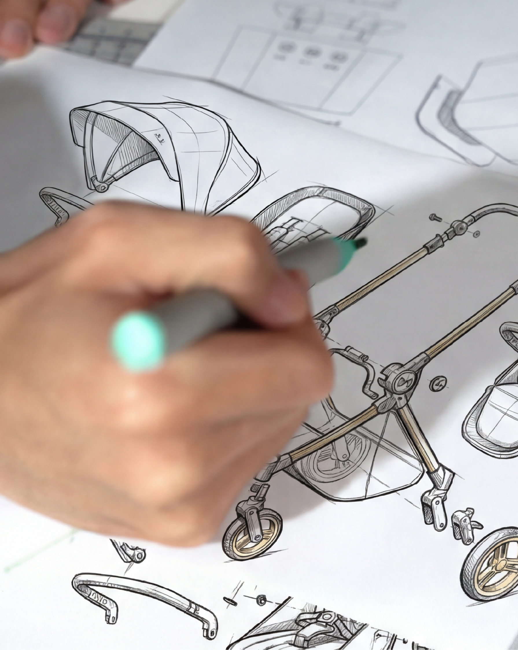 baby carriage，Baby stroller，Roman Holiday，Stroller design，CMF design，