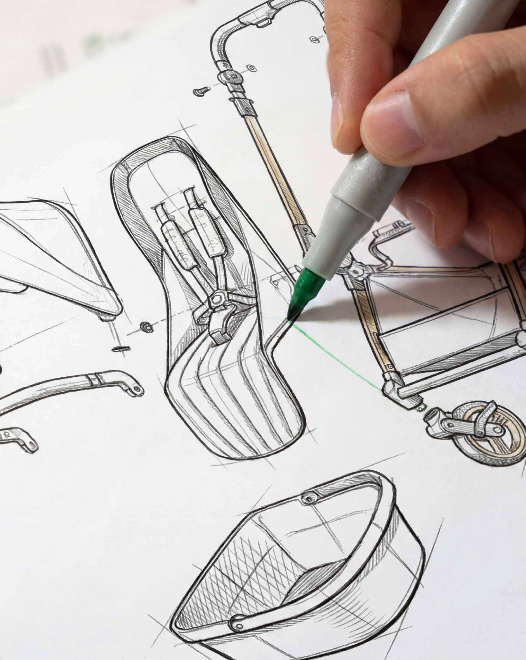 baby carriage，Baby stroller，Roman Holiday，Stroller design，CMF design，