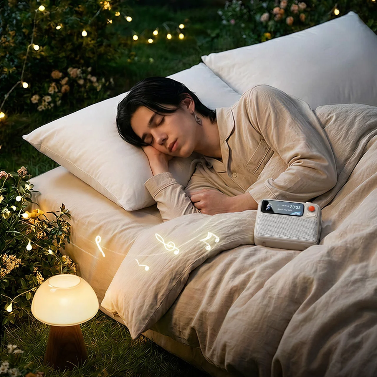 DIVOOM，Bedside Artifact，Bluetooth Speaker ，White noise machine，Three-in-one small appliances，