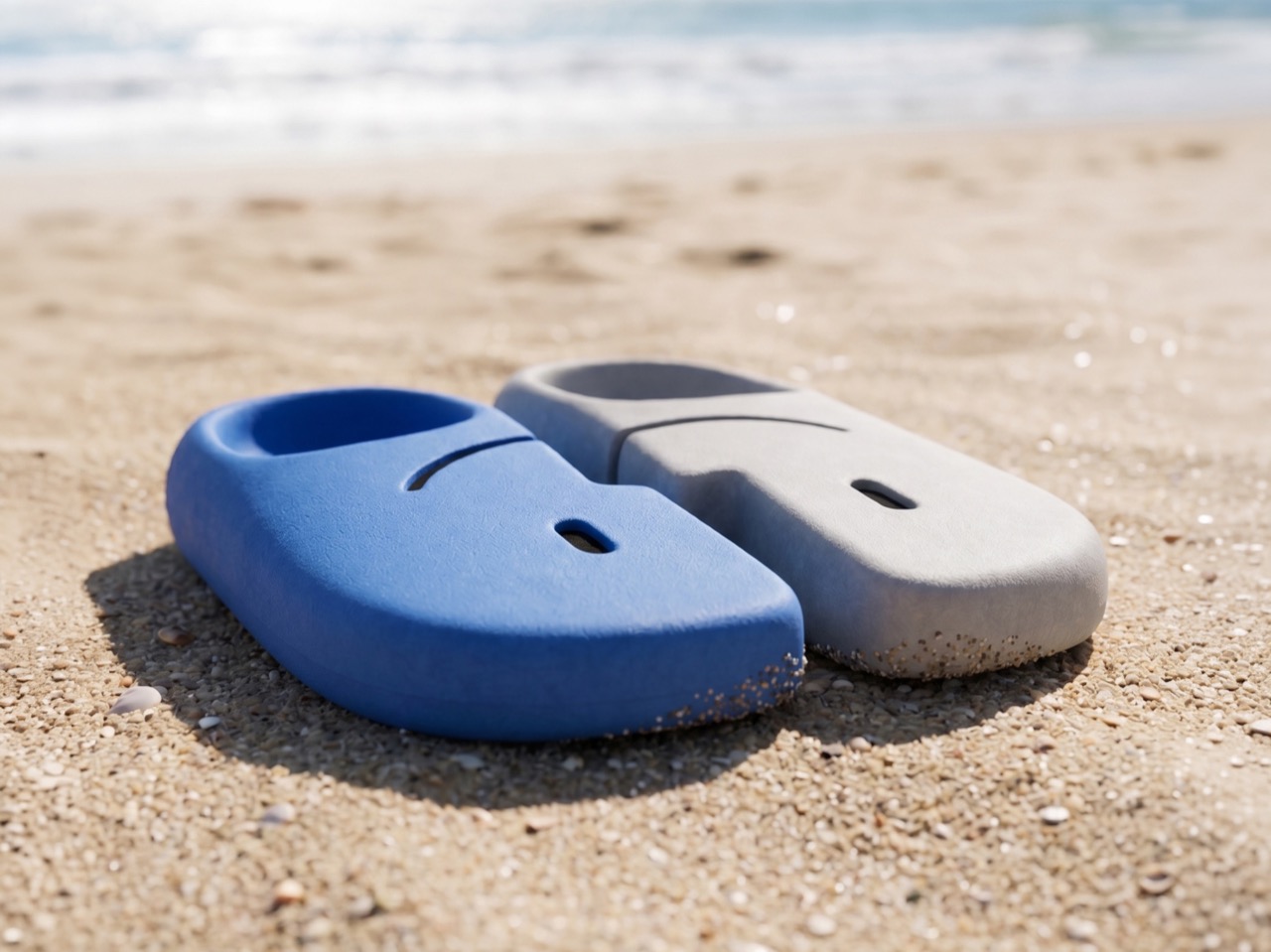 polyurethane，Sandals，asymmetric segmentation，Hollowed-out ventilation，visual pun，