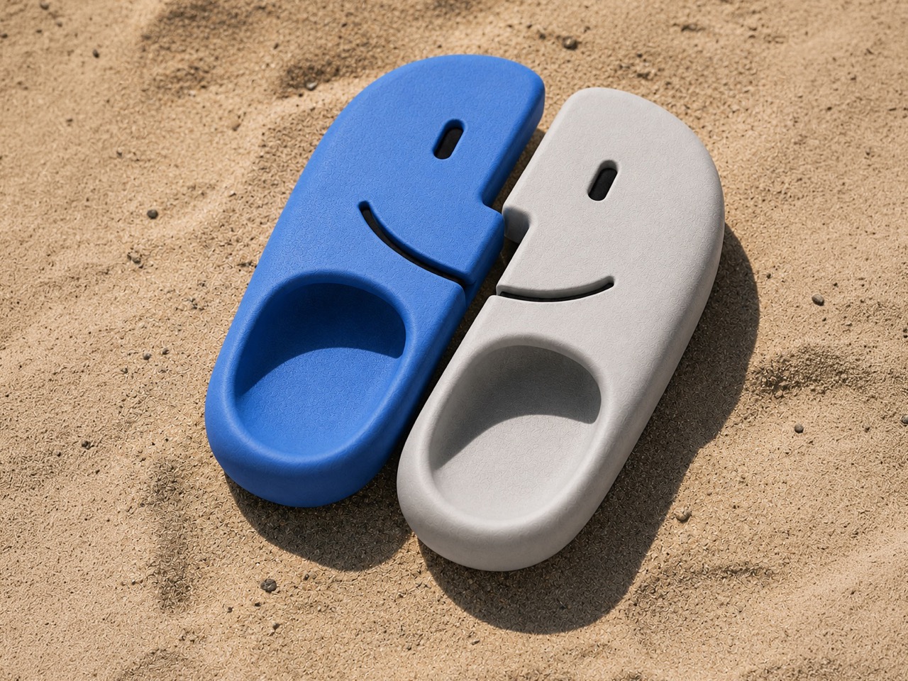polyurethane，Sandals，asymmetric segmentation，Hollowed-out ventilation，visual pun，
