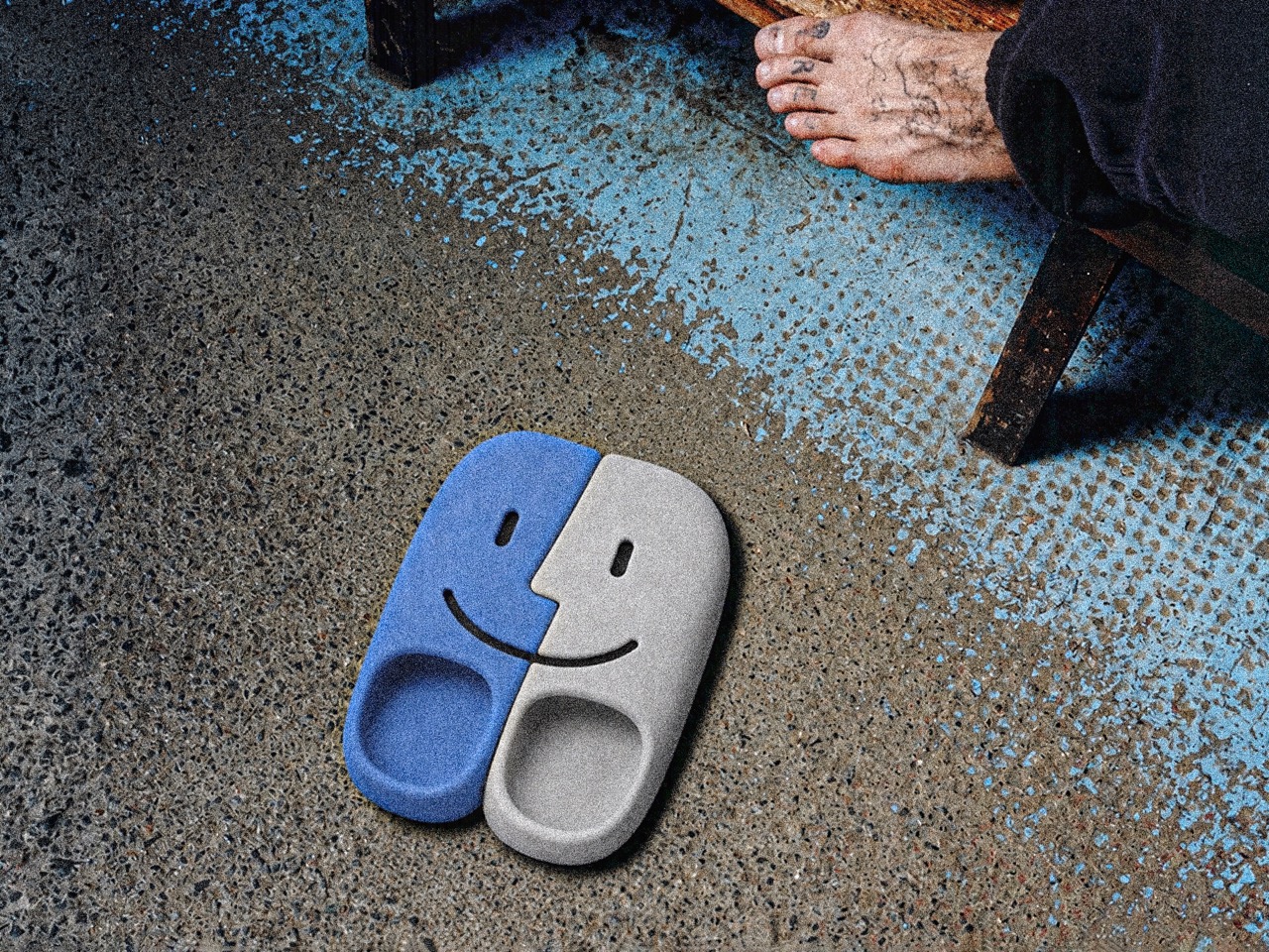 polyurethane，Sandals，asymmetric segmentation，Hollowed-out ventilation，visual pun，
