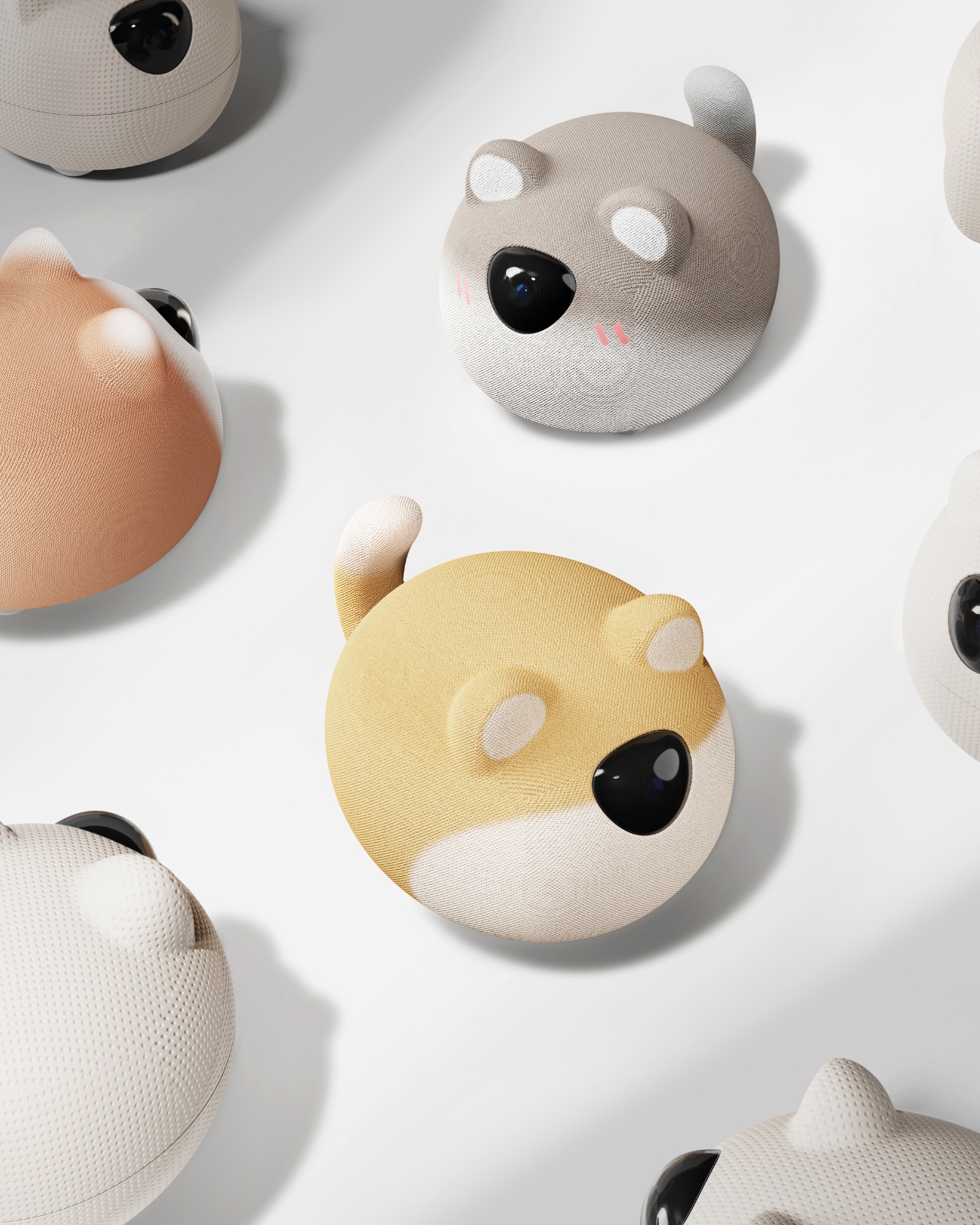 Companion robot，Changeable fabric shell，interactive，Static Desktop，Desktop design，