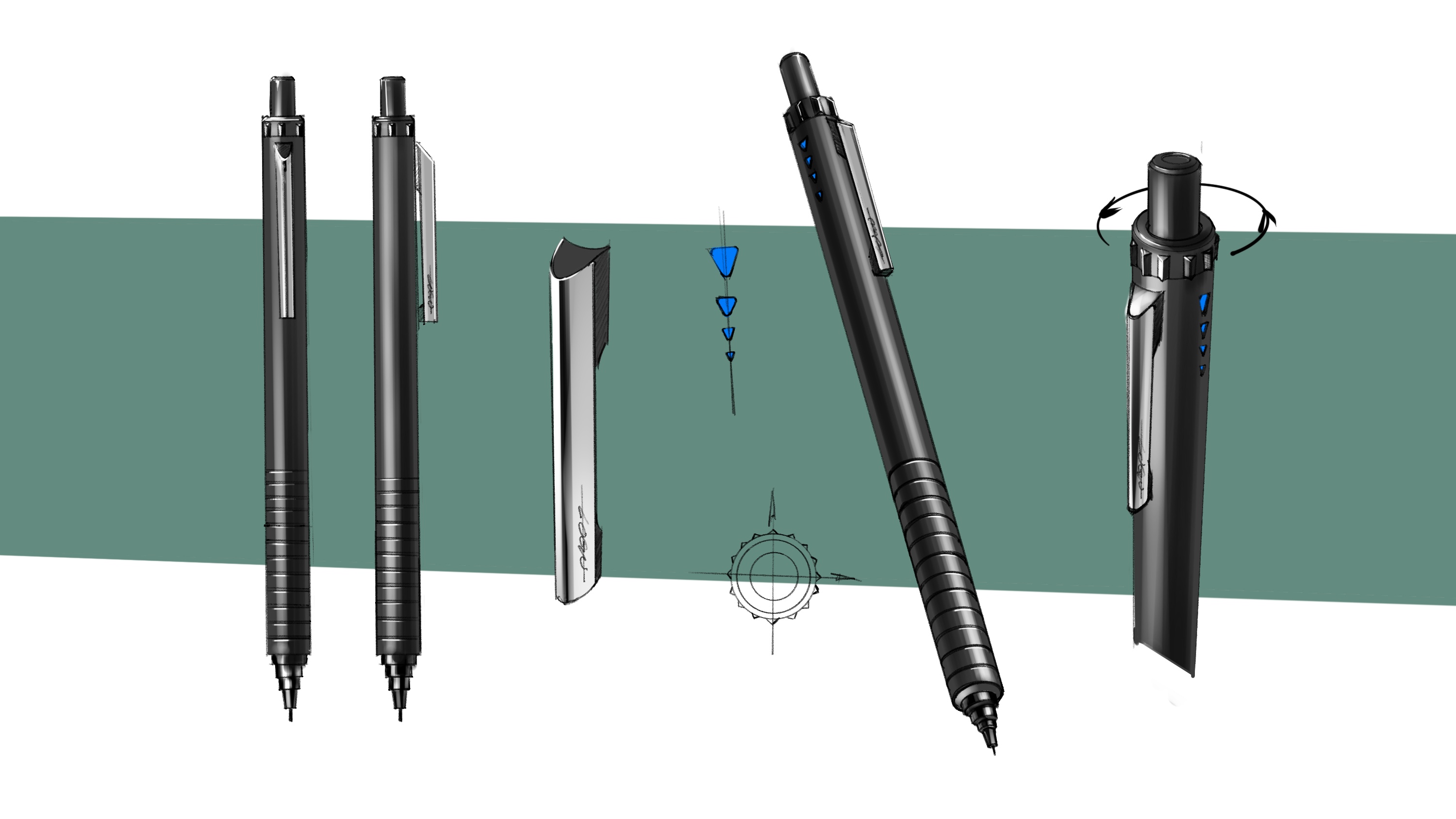 mechanical pencil，Press to start the pen，industrial design，Office Supplies，Stationery，