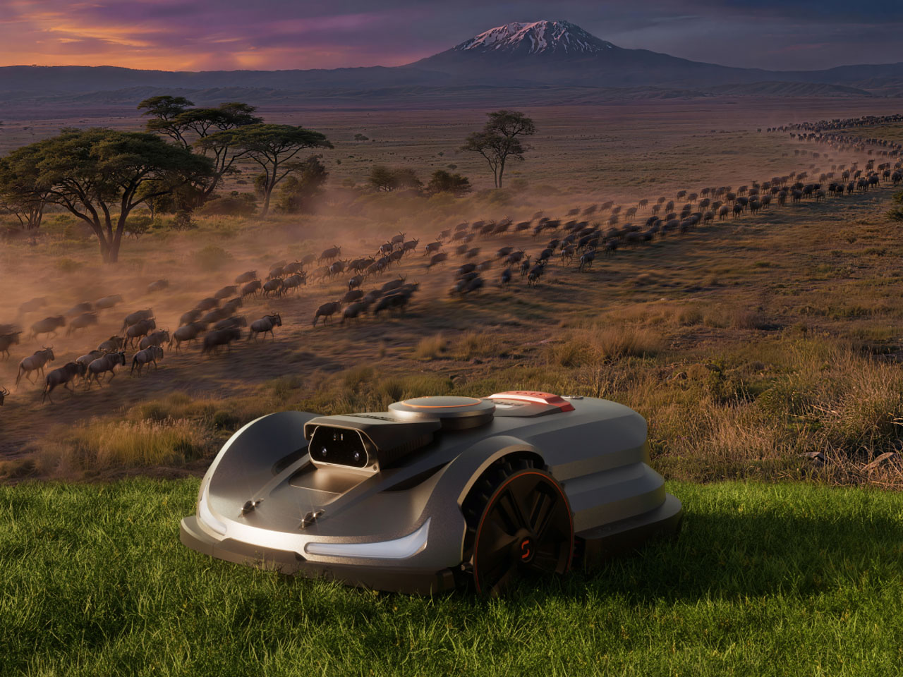 robot，cut grass，Sunseeker Elite，42 ° independent suspension climbing，