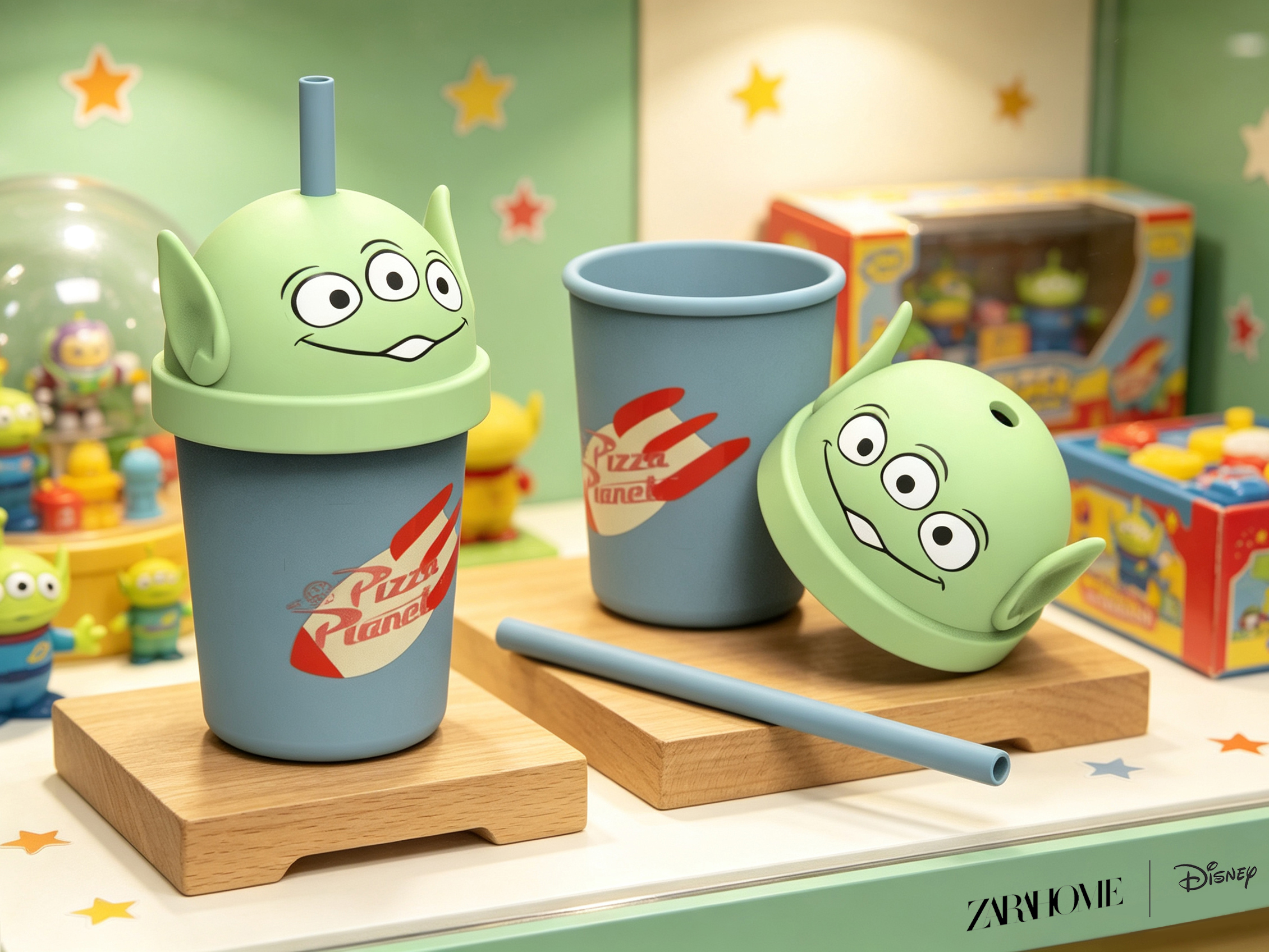 disney，Toy Story，Alien，Three-eyed Boy，Silicone Children's Suction Cup，zarahome，