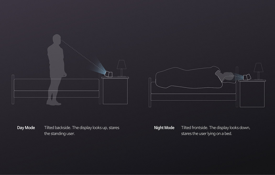tilt，multi-function，alarm clock，Hojung Cha，