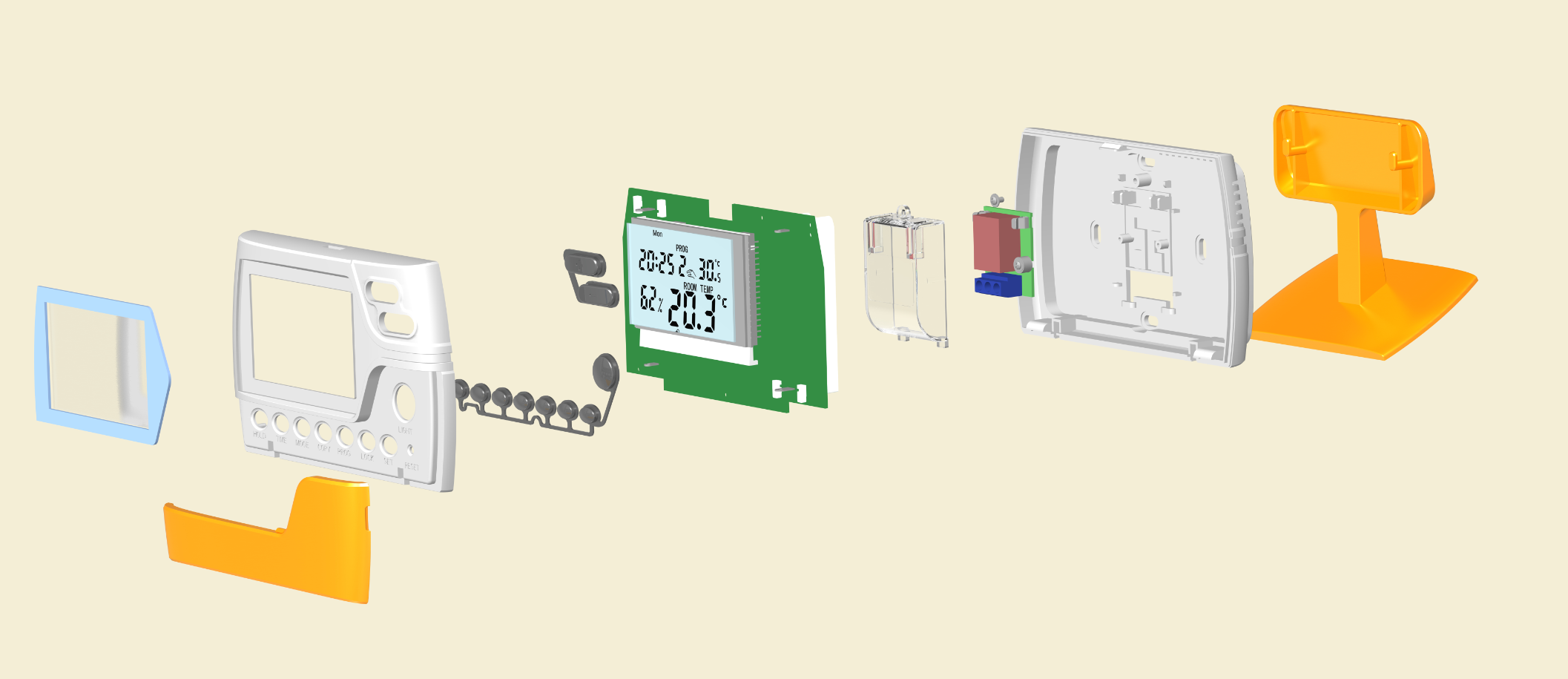 Thermostat, industrial design, smart home digital display products，