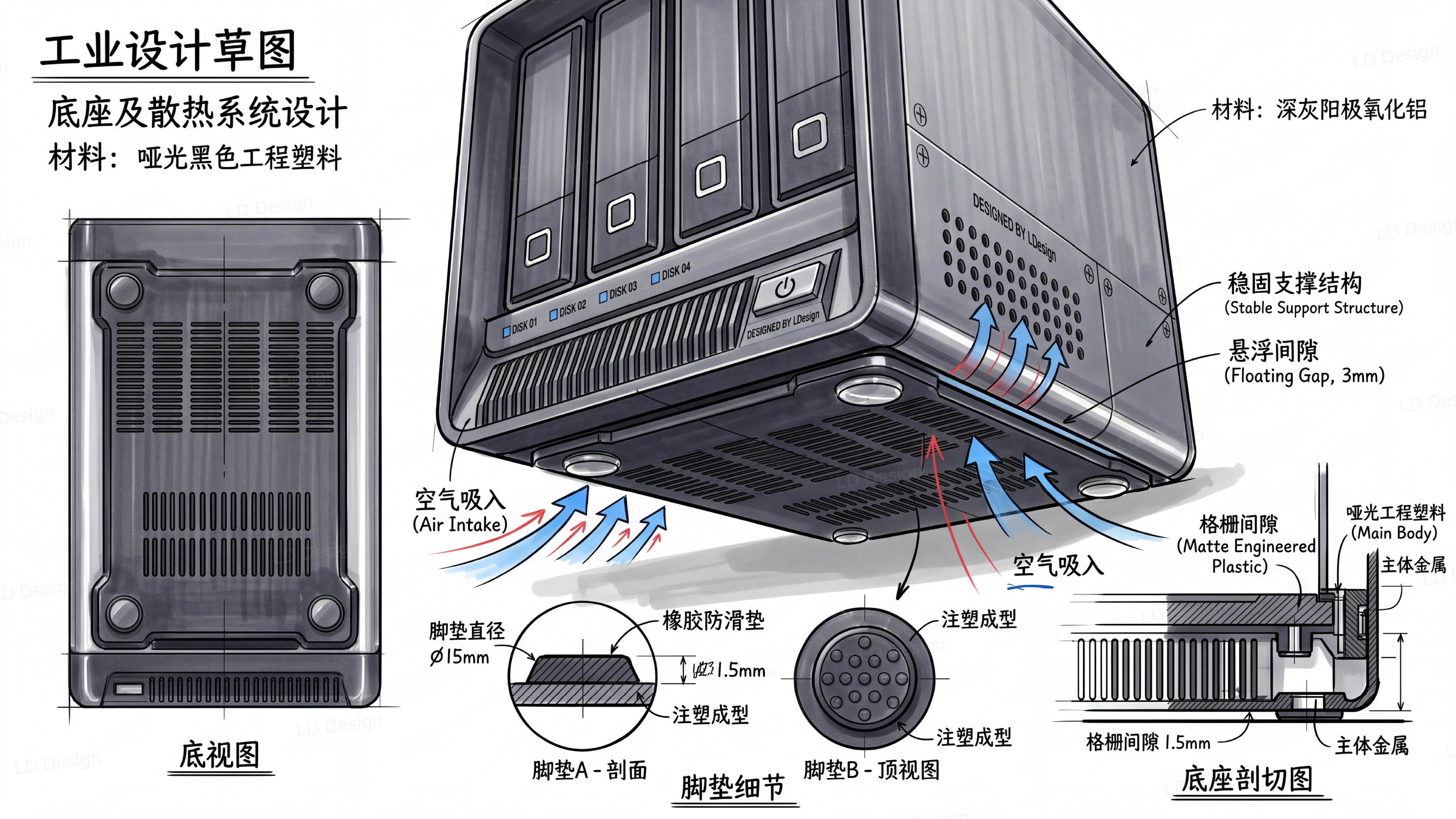 product design，industrial design，Hard drive cabinet，AIGC，