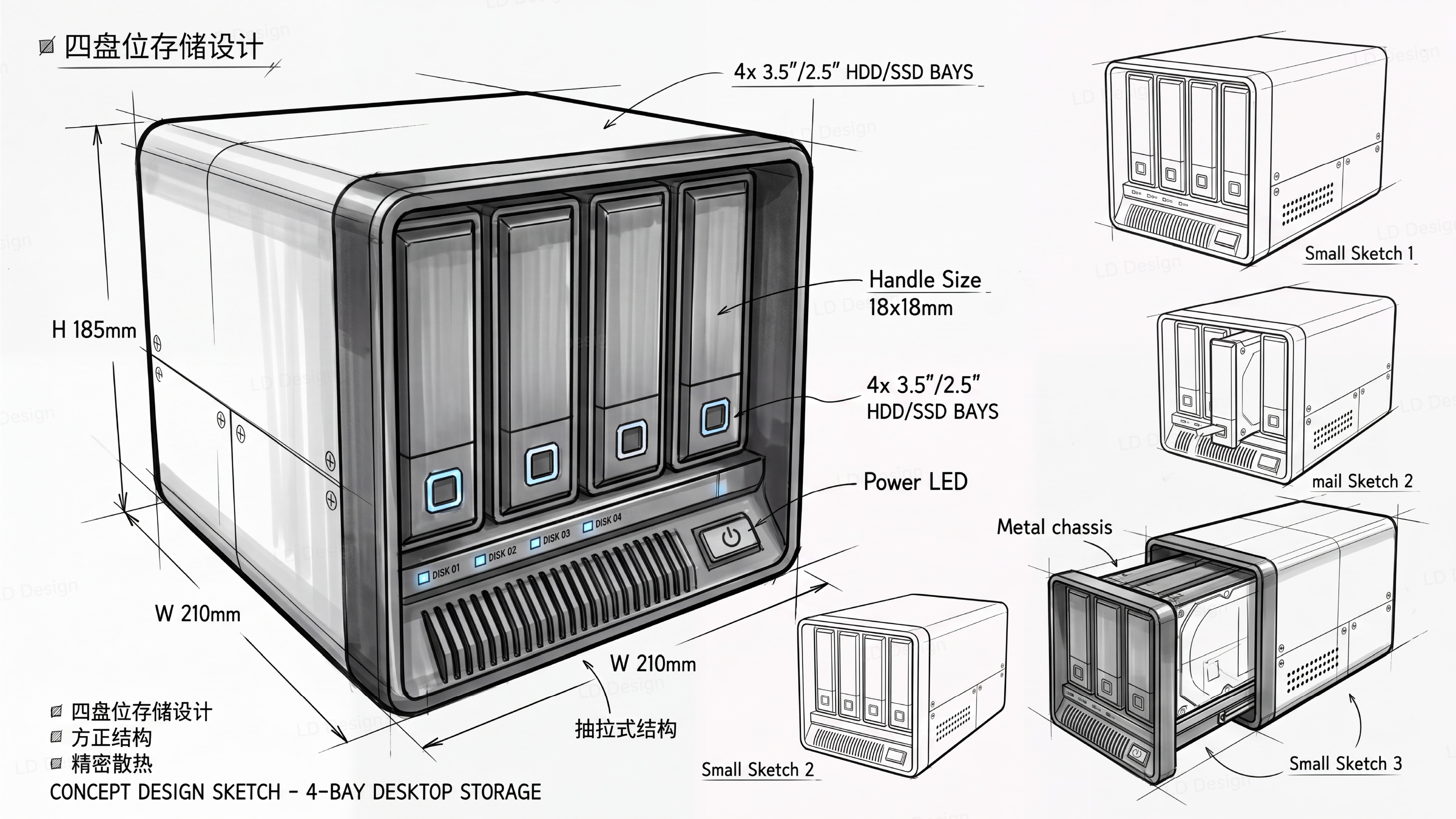 product design，industrial design，Hard drive cabinet，AIGC，