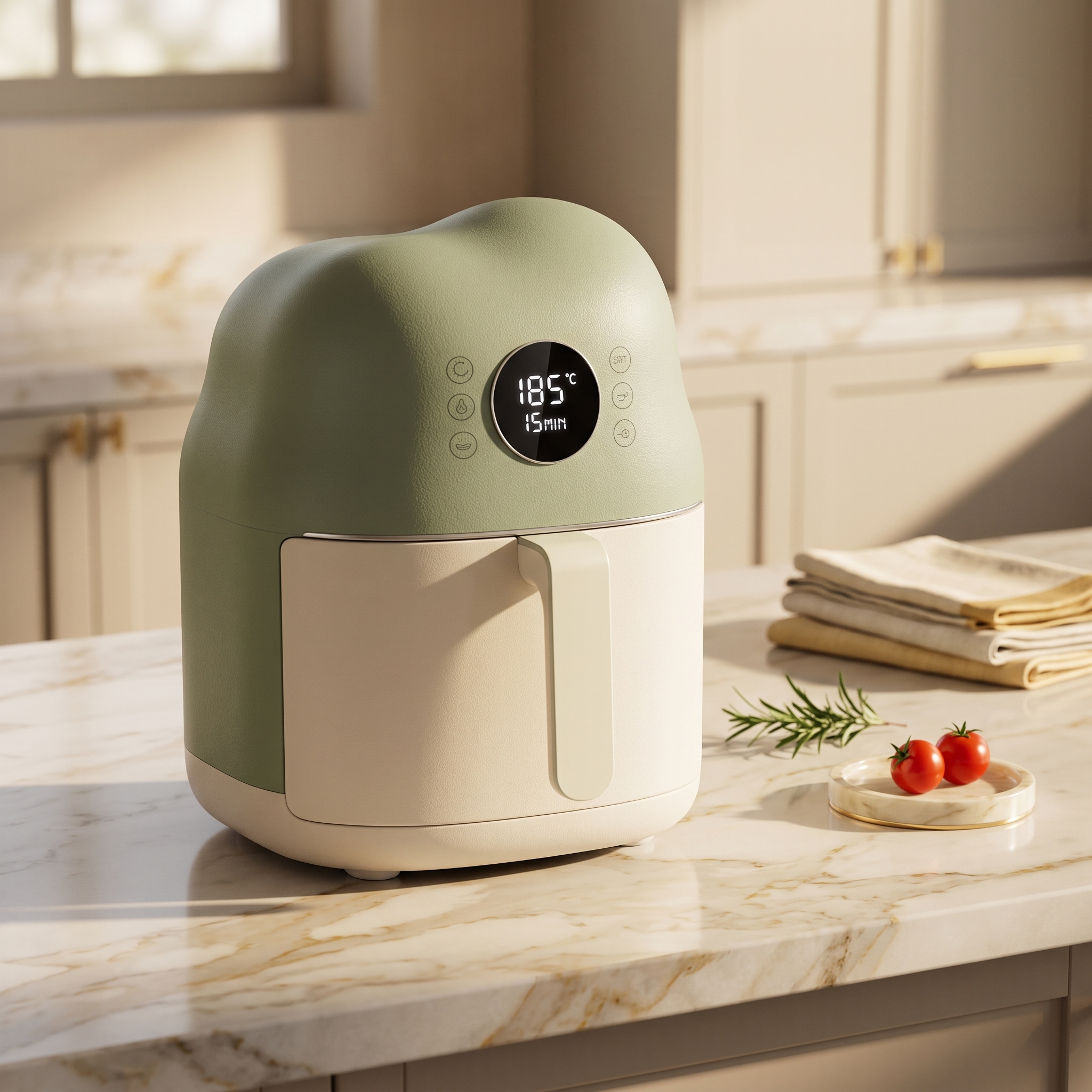 Air fryer，Kitchen appliances，Appearance design，Cute design，line complex design，