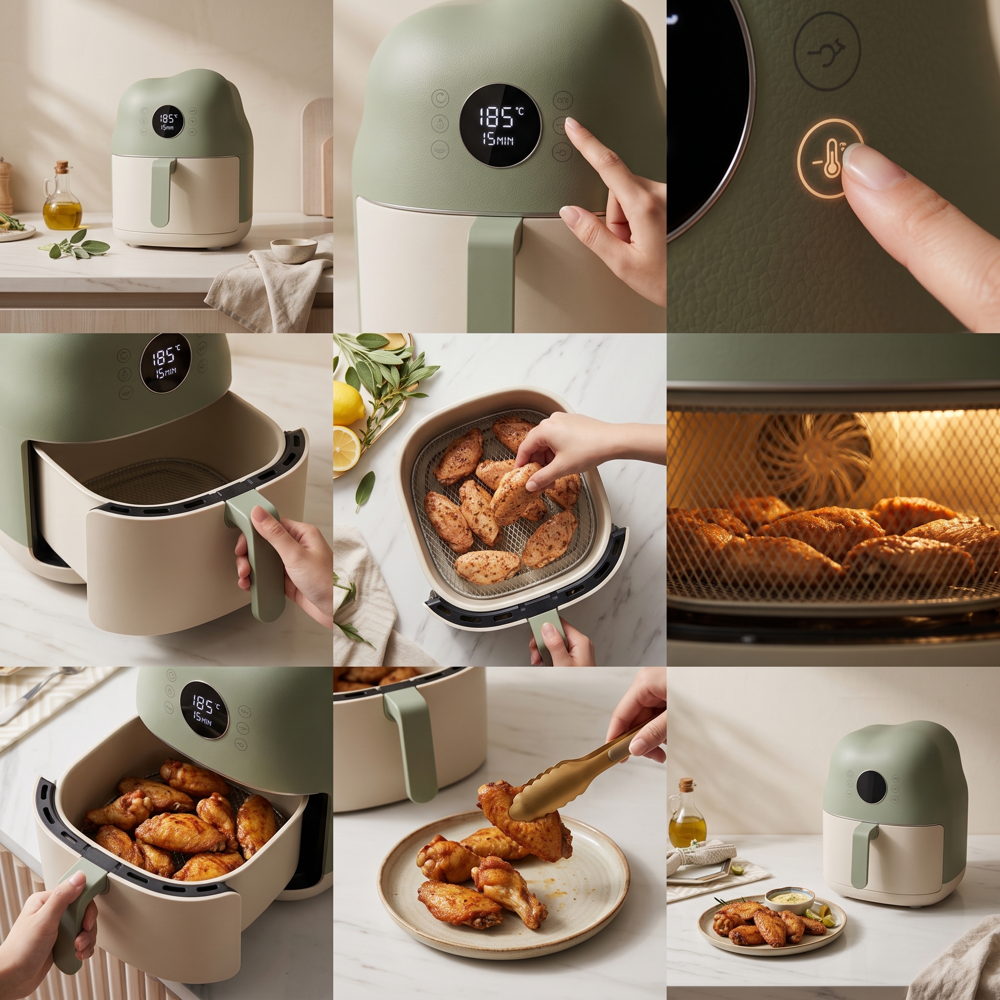 Air fryer，Kitchen appliances，Appearance design，Cute design，line complex design，