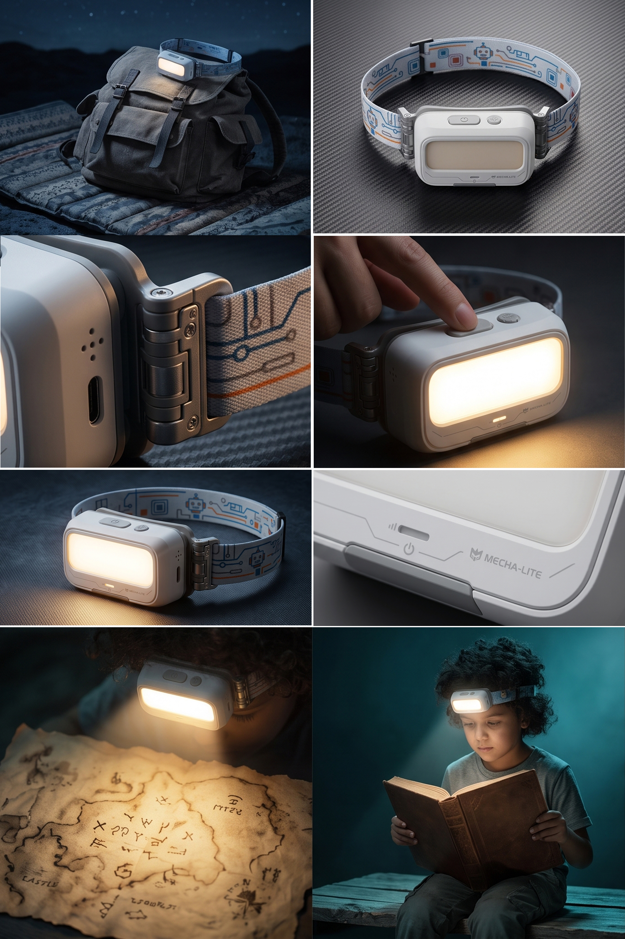 Children's products，Children's head lamp，line complex design，