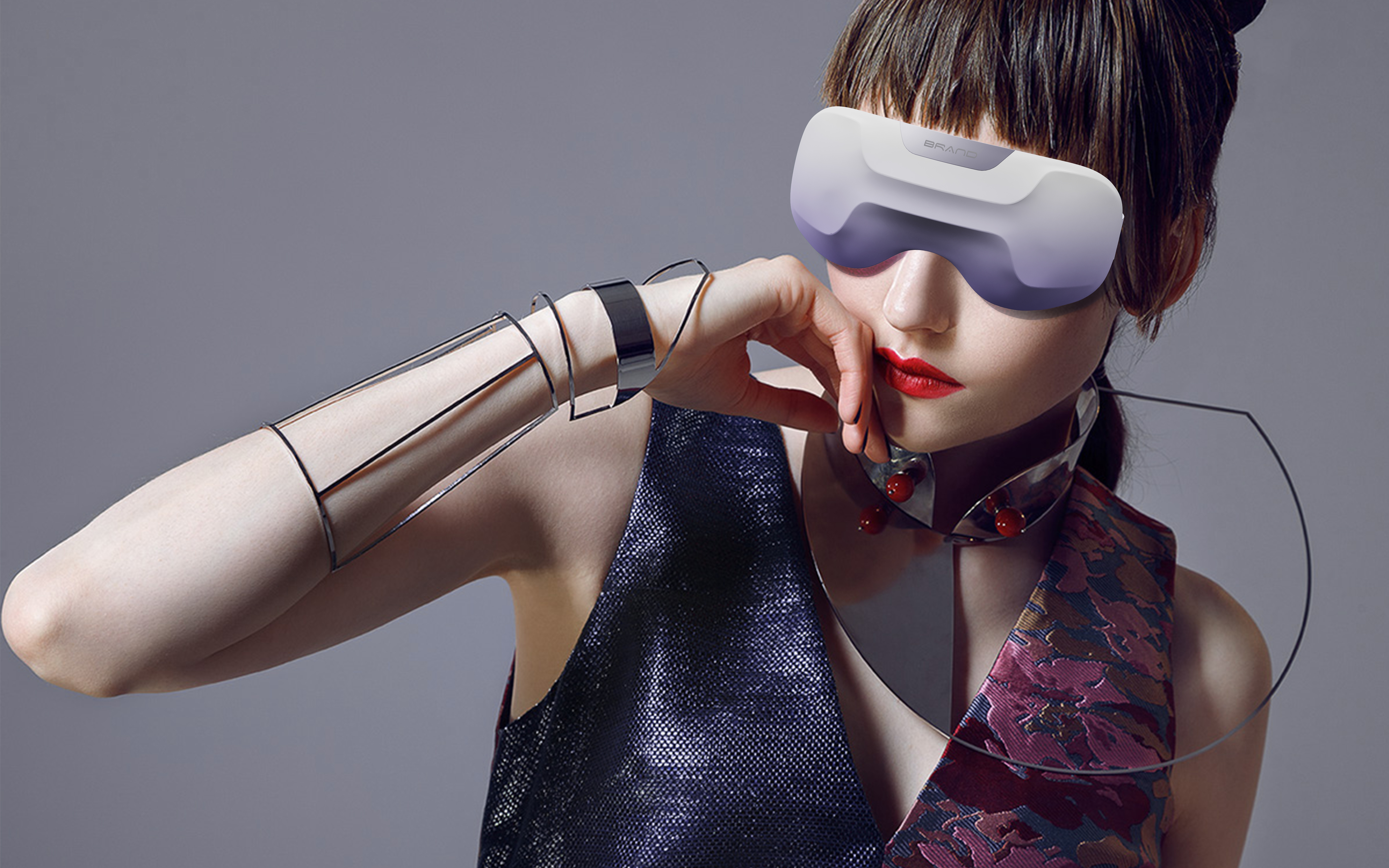 Eye massage instrument，Cold and hot compress massage device，Gehu，Purple tone，Gradient，Vanishing surface，like a breath of fresh air，Cure system，