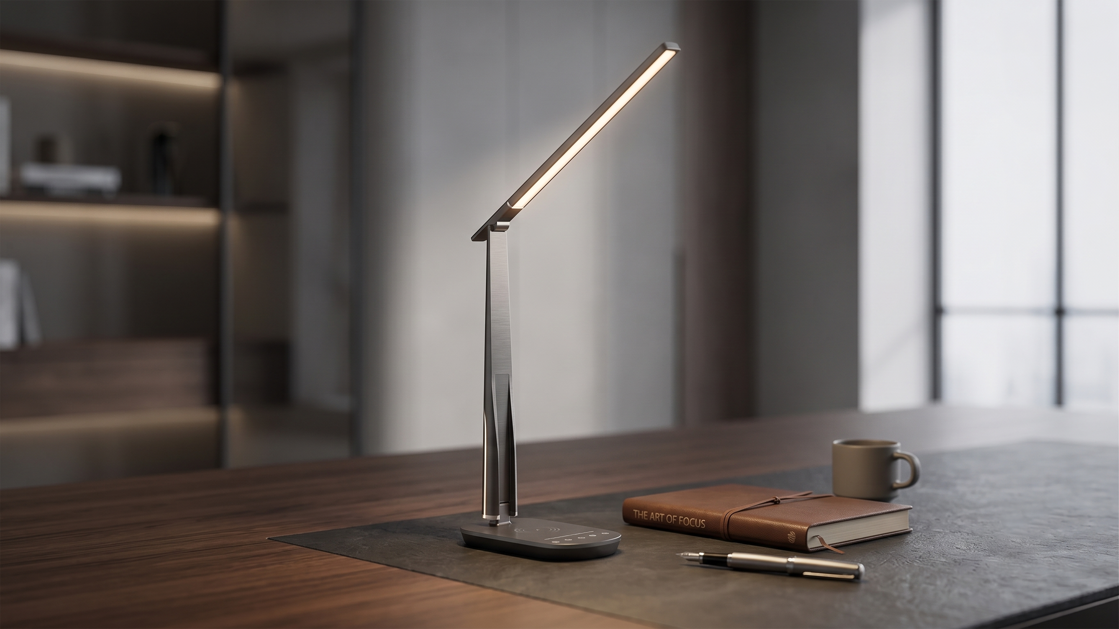 industrial design，Appearance design，Minimalist table lamp，Intelligent lighting，Desktop Aesthetics，Folding table，