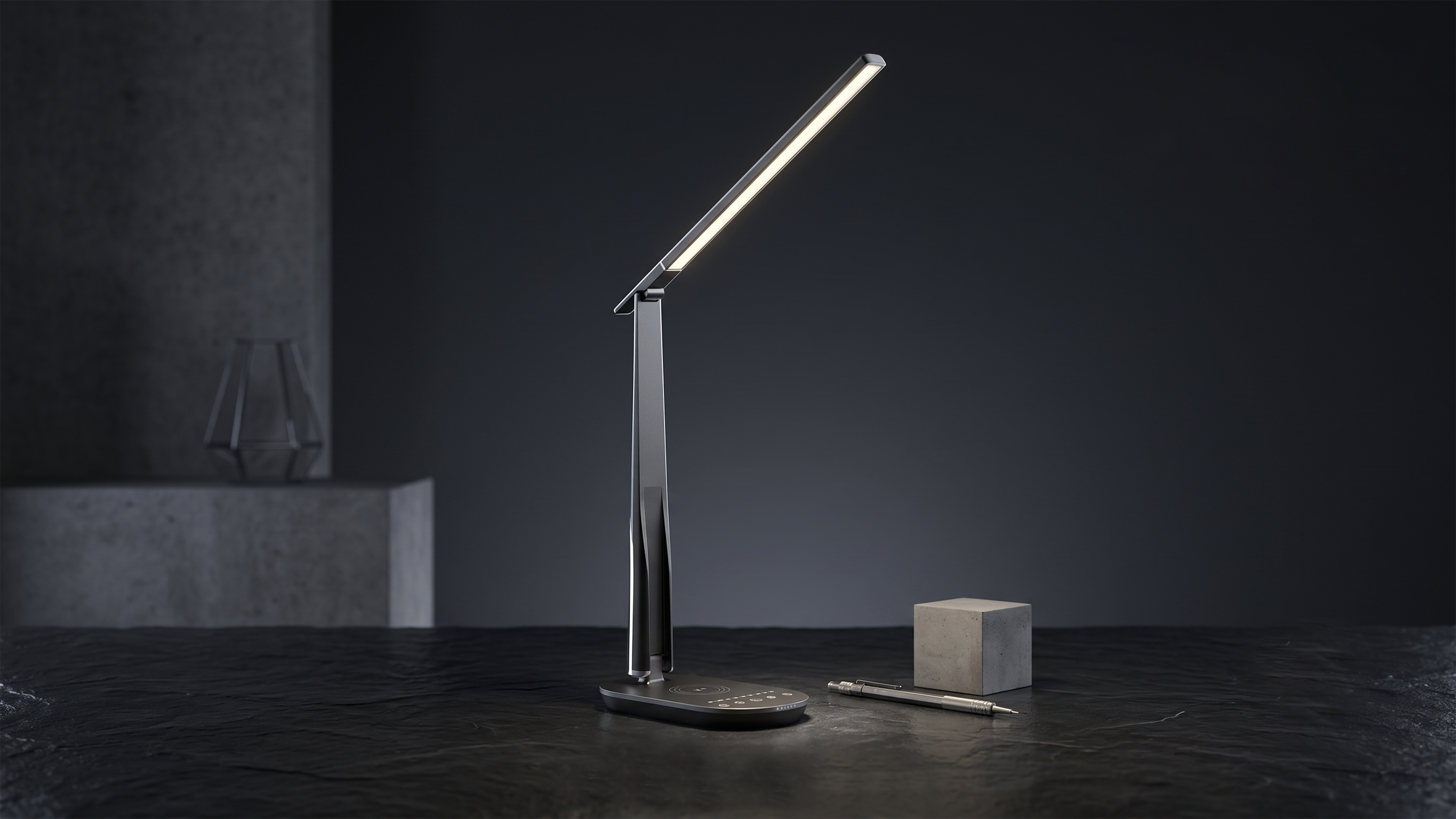 industrial design，Appearance design，Minimalist table lamp，Intelligent lighting，Desktop Aesthetics，Folding table，