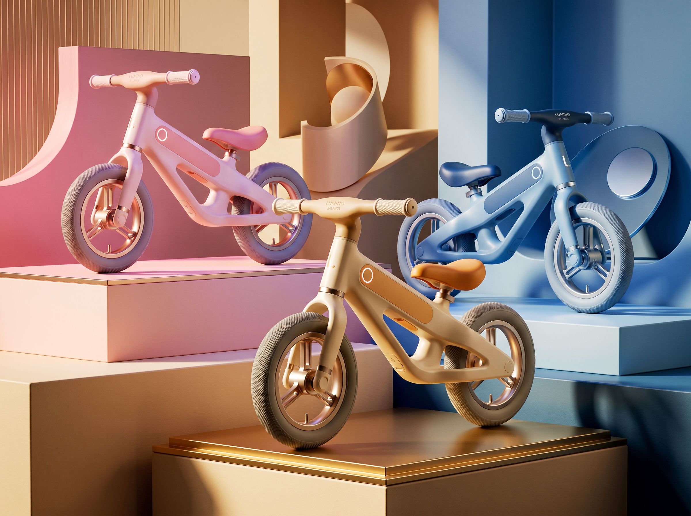 Children's scooter，line complex design，