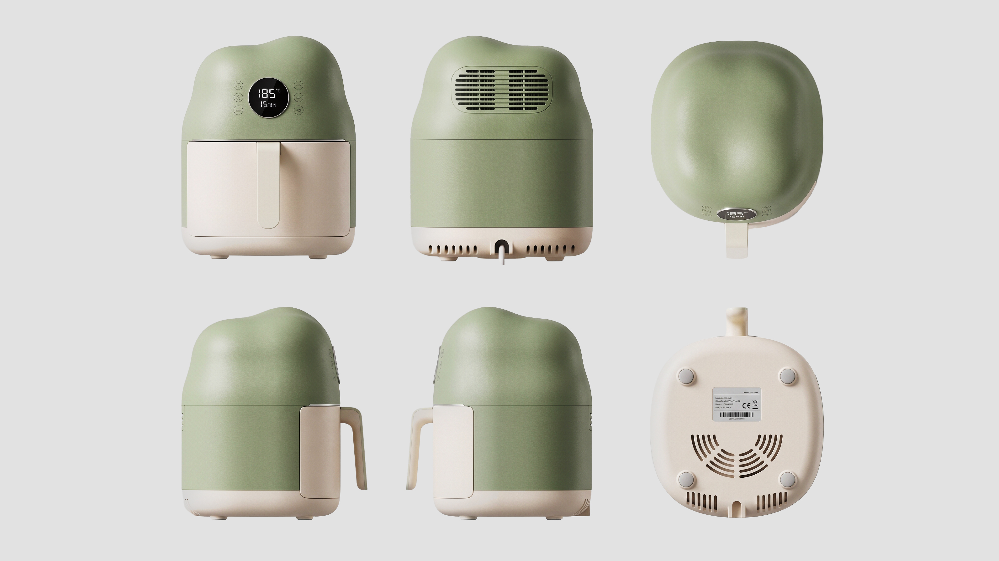 Air fryer，Kitchen appliances，Appearance design，Cute design，line complex design，