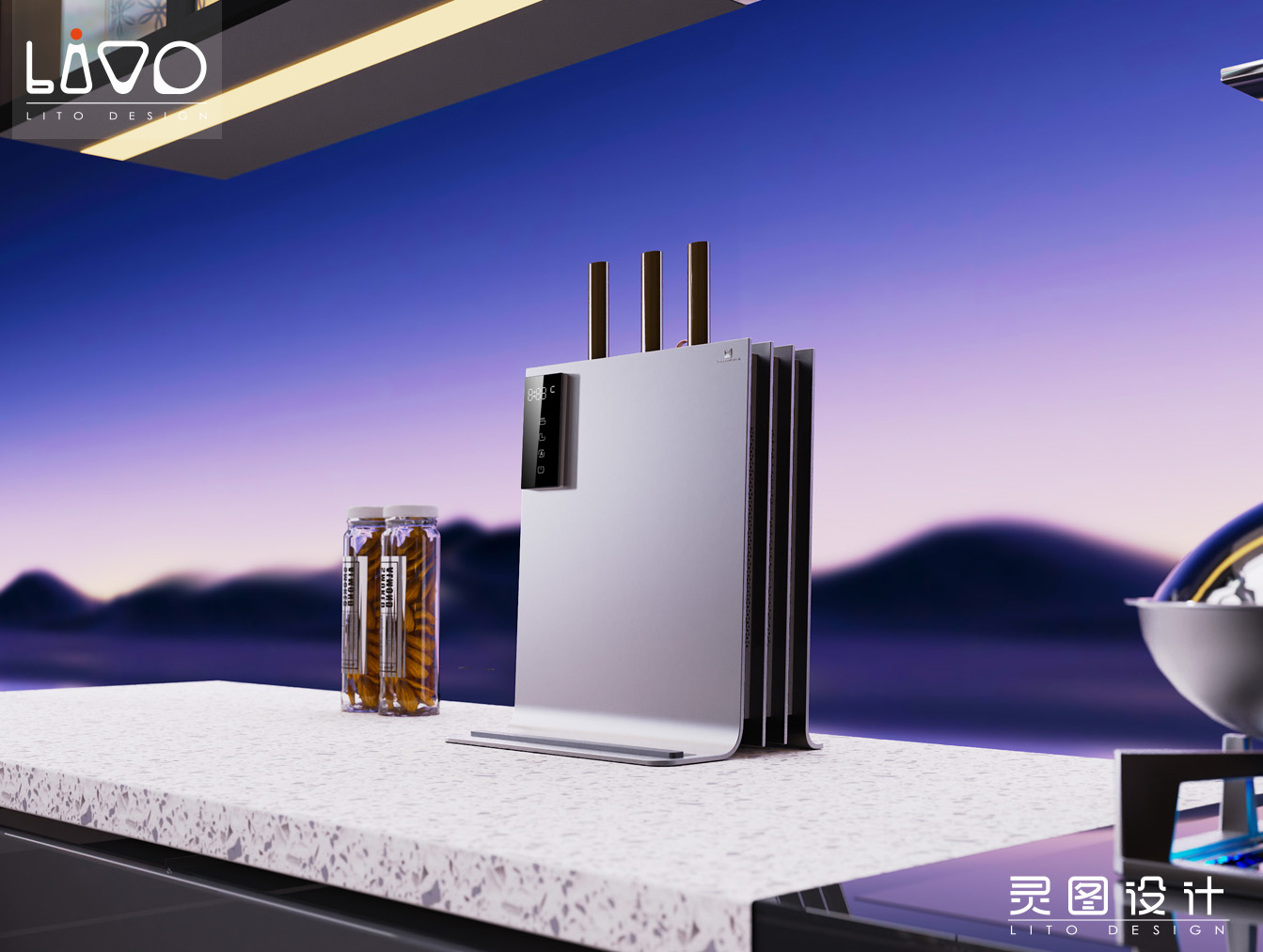 Disinfection knife rest，tool carrier，Small household appliances with high appearance value，industrial design，Product creative design，spirit map design，Disinfection appliances，