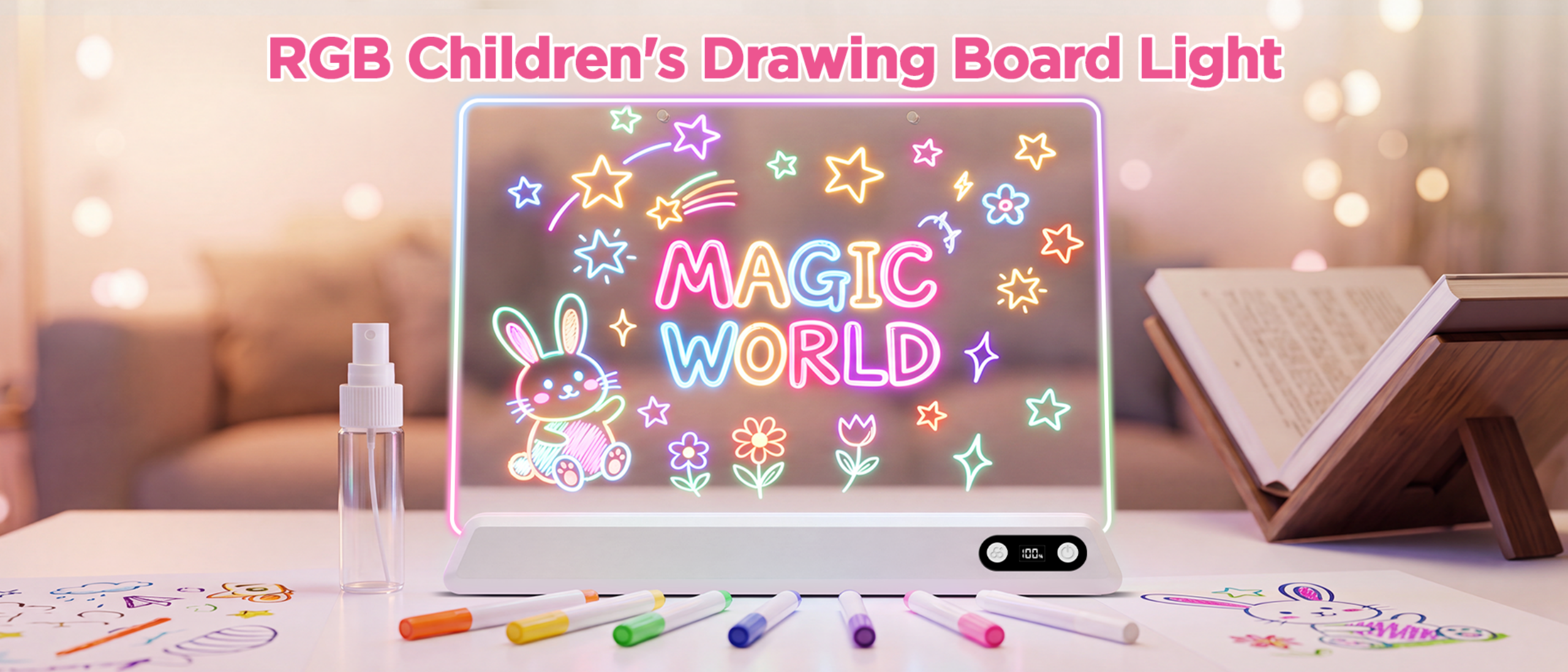 Luminous Sketchpad，Drawing board lamp，Children's drawing board，