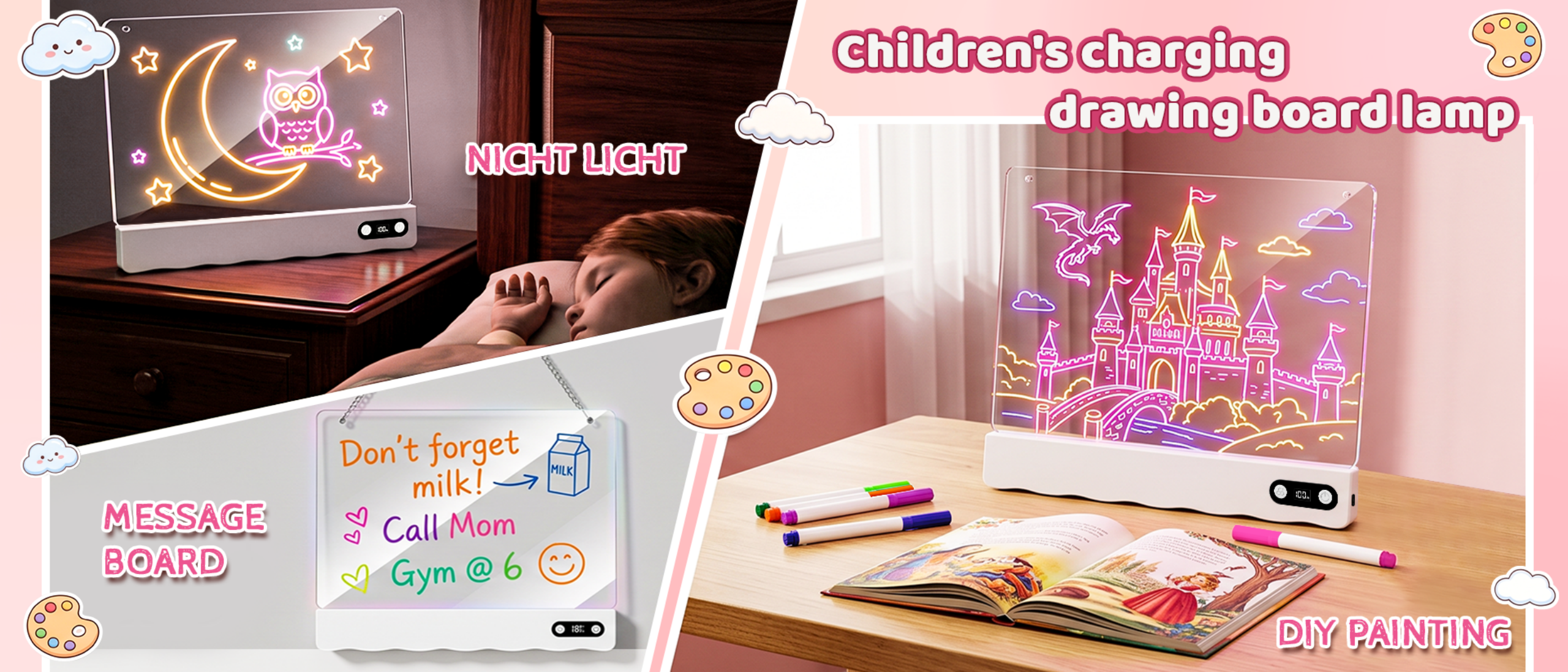 Drawing board lamp，Luminous Sketchpad，Drawing board，