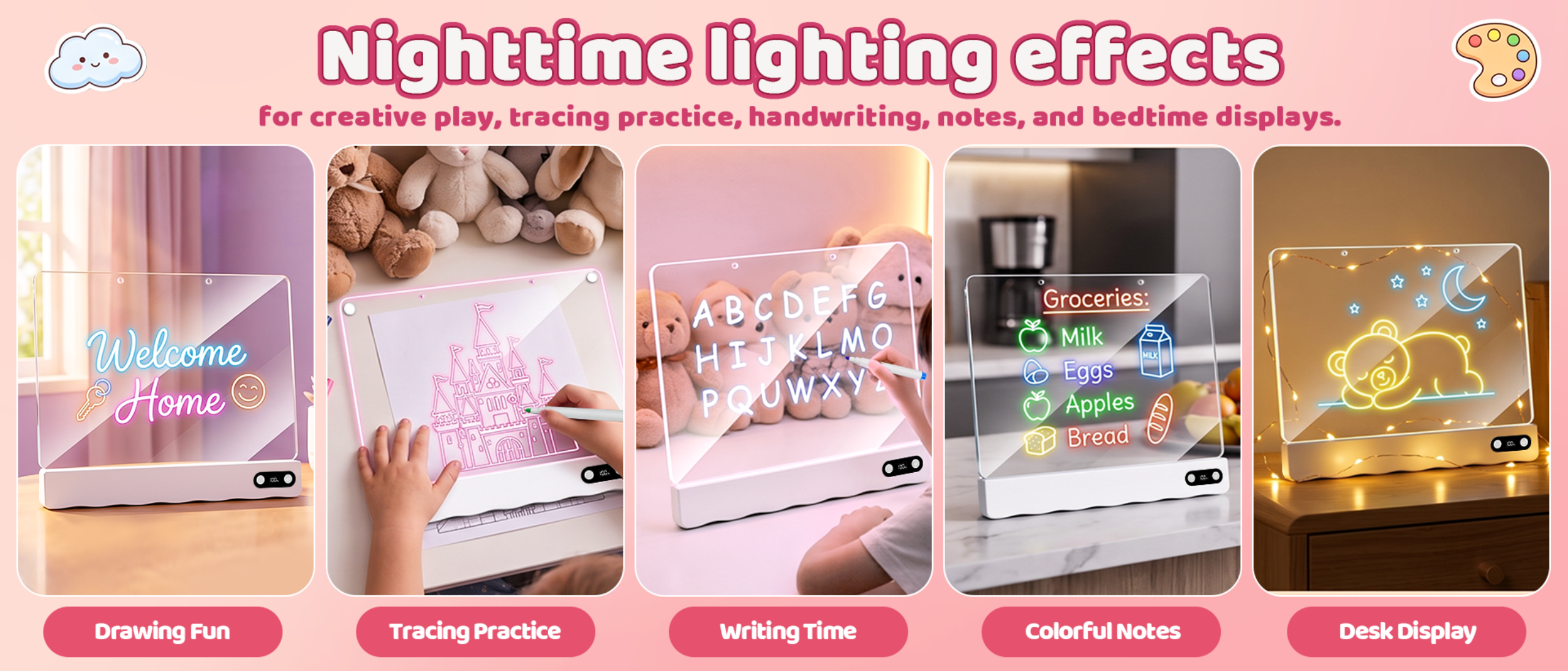 Drawing board lamp，Luminous Sketchpad，Drawing board，