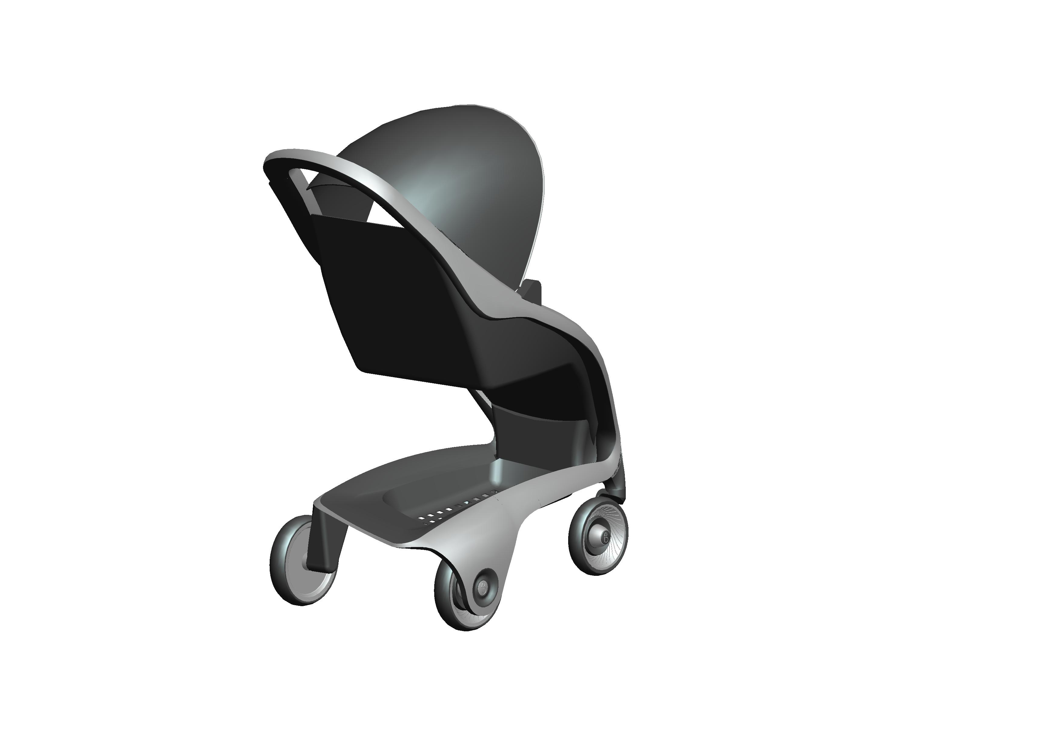 Large curved asymmetric stroller，