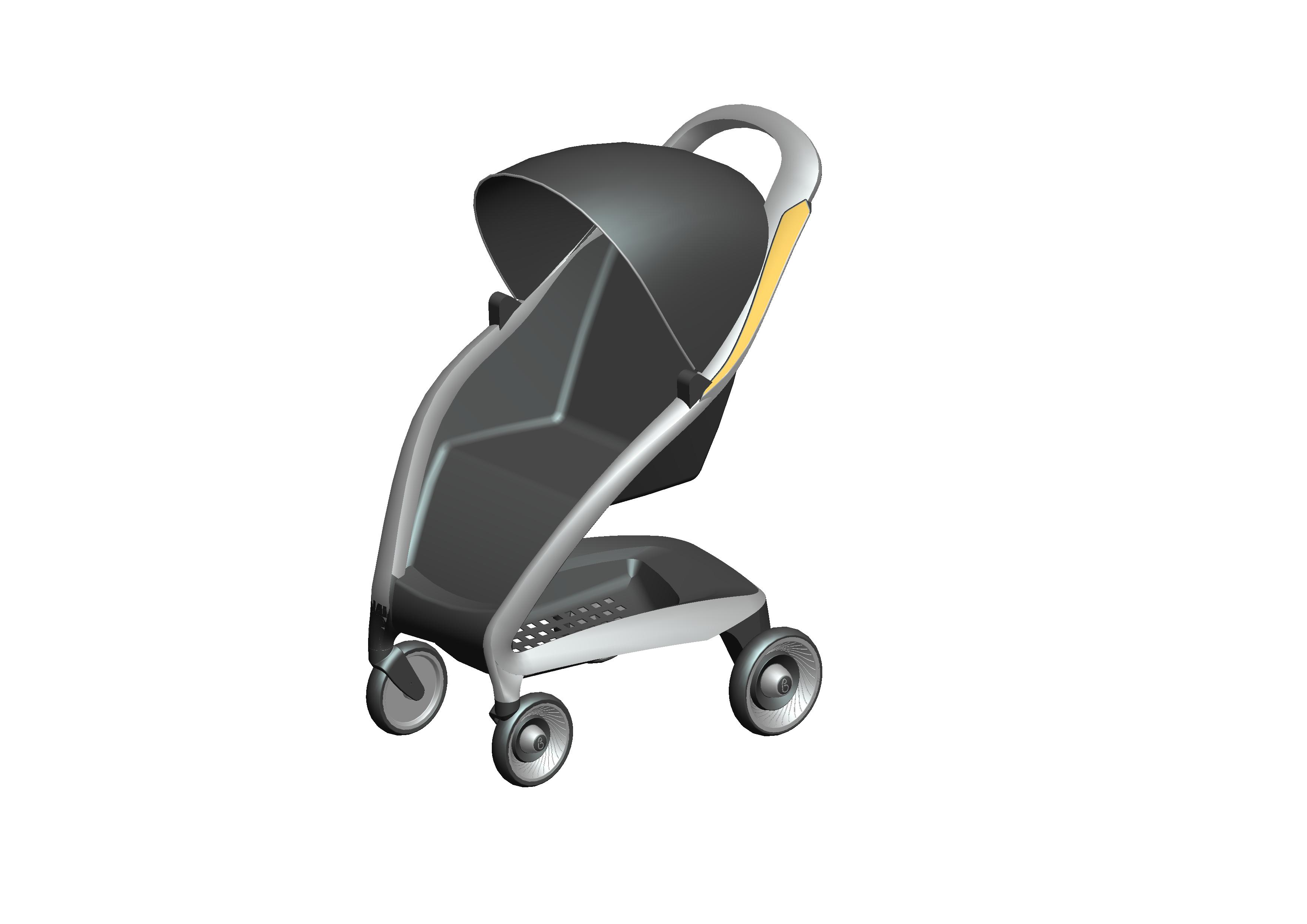 Large curved asymmetric stroller，