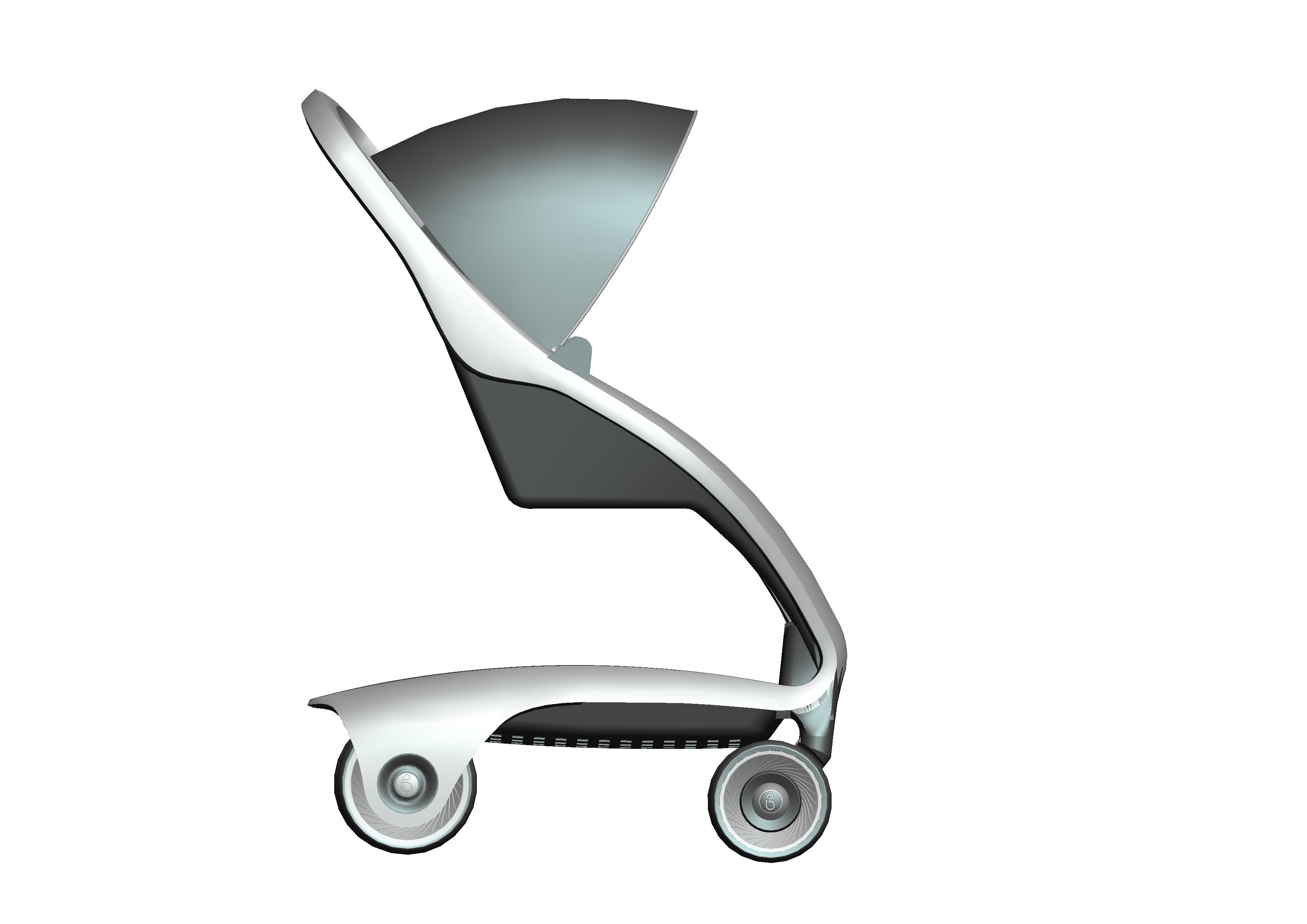 Large curved asymmetric stroller，