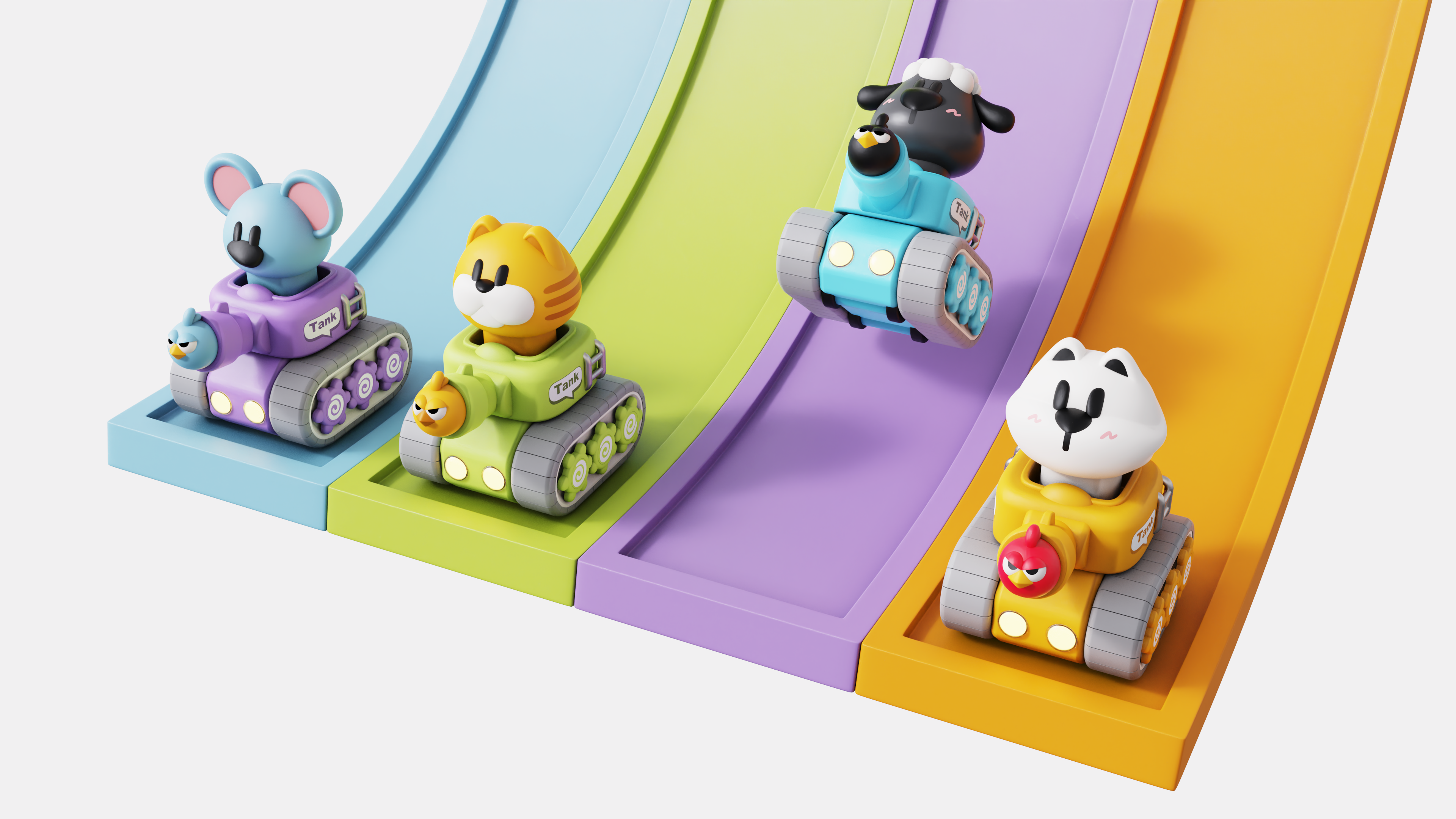 Press trolley，Tank，Back of the car，Children's Toys，