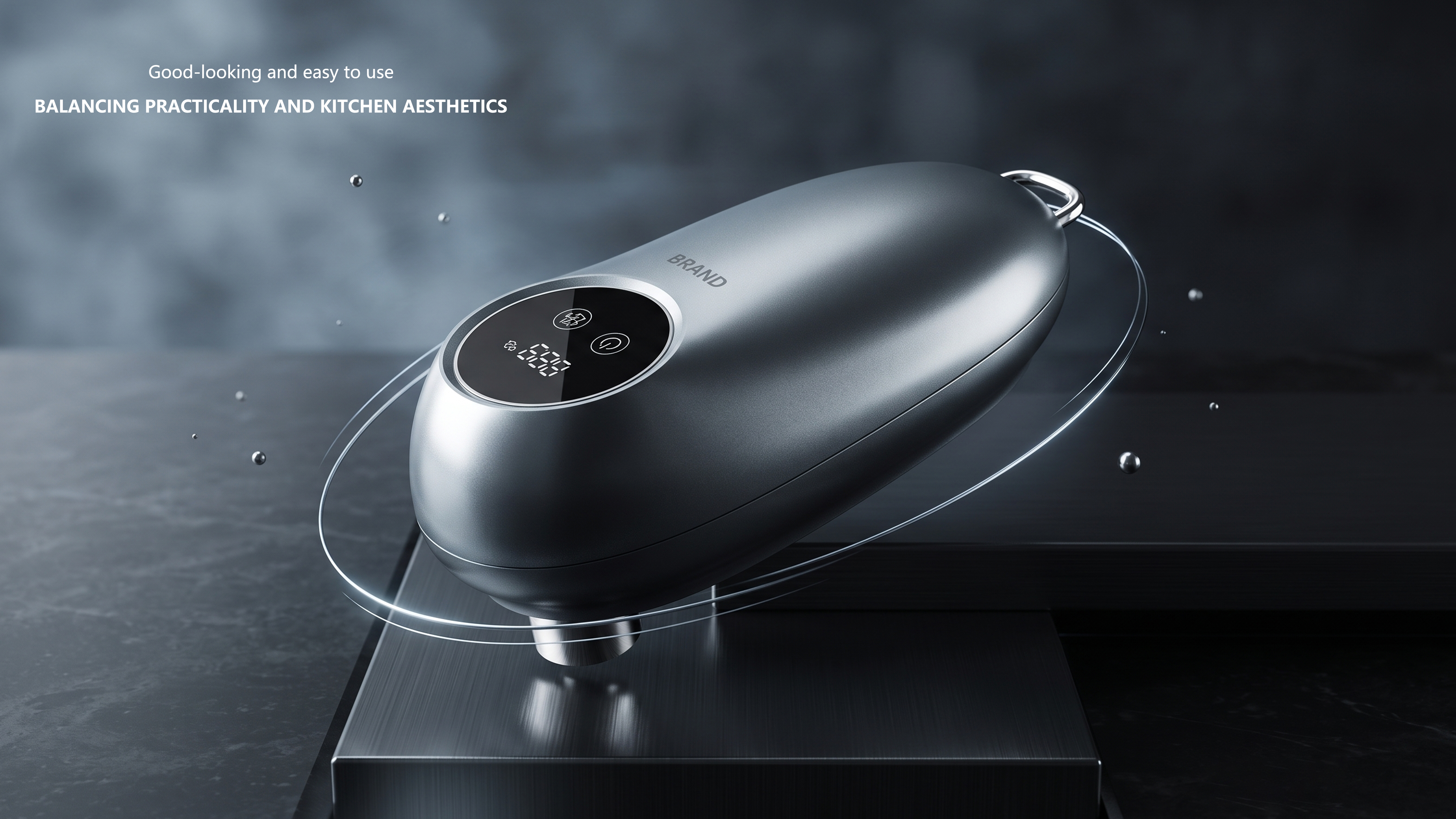 Electric can opener kitchen tools industrial design streamline shape，