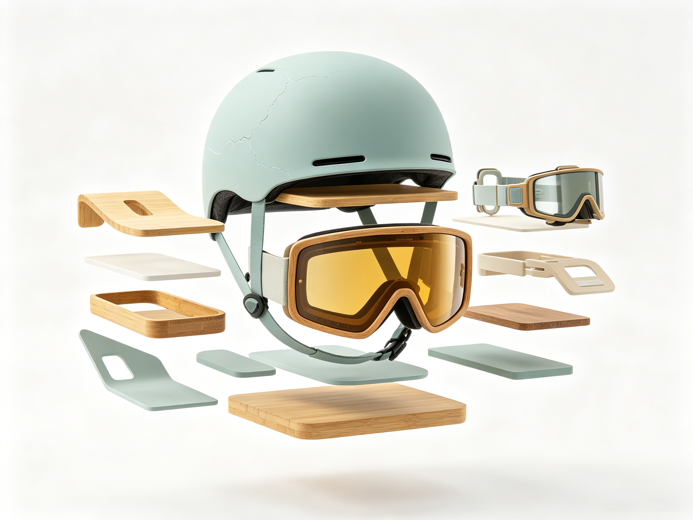Ski equipment (helmet/snow goggles/fixer, etc.)，