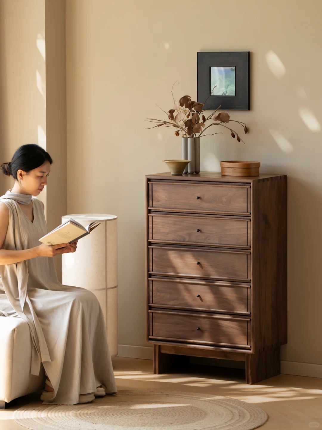 Bucket cabinet design，Residential Furniture，Black walnut furniture，Solid wood furniture，Original design，furniture design ，