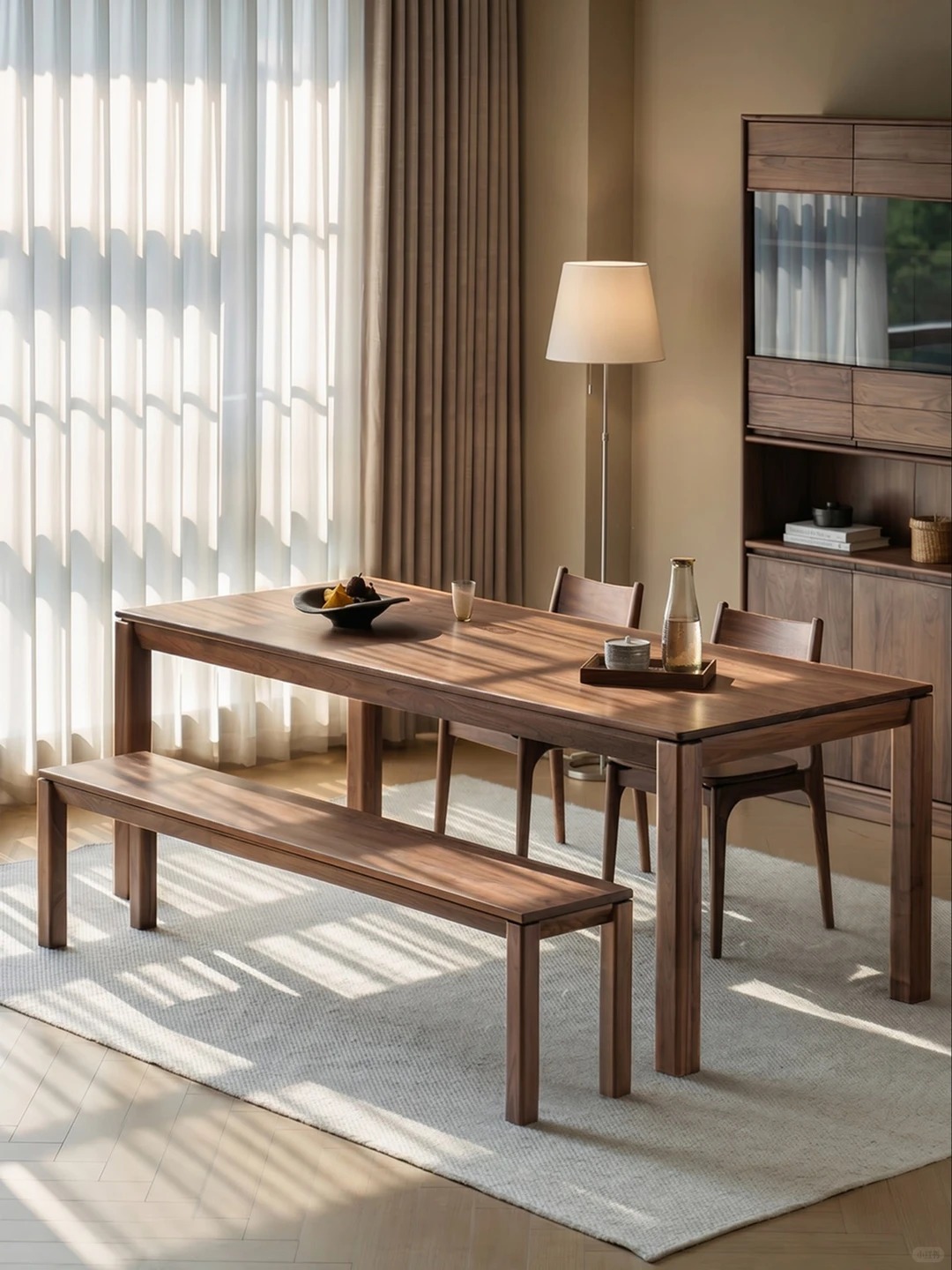 Black walnut furniture，Solid wood furniture，Original design，furniture design ，Solid wood dining table，Large board table，Residential Furniture，