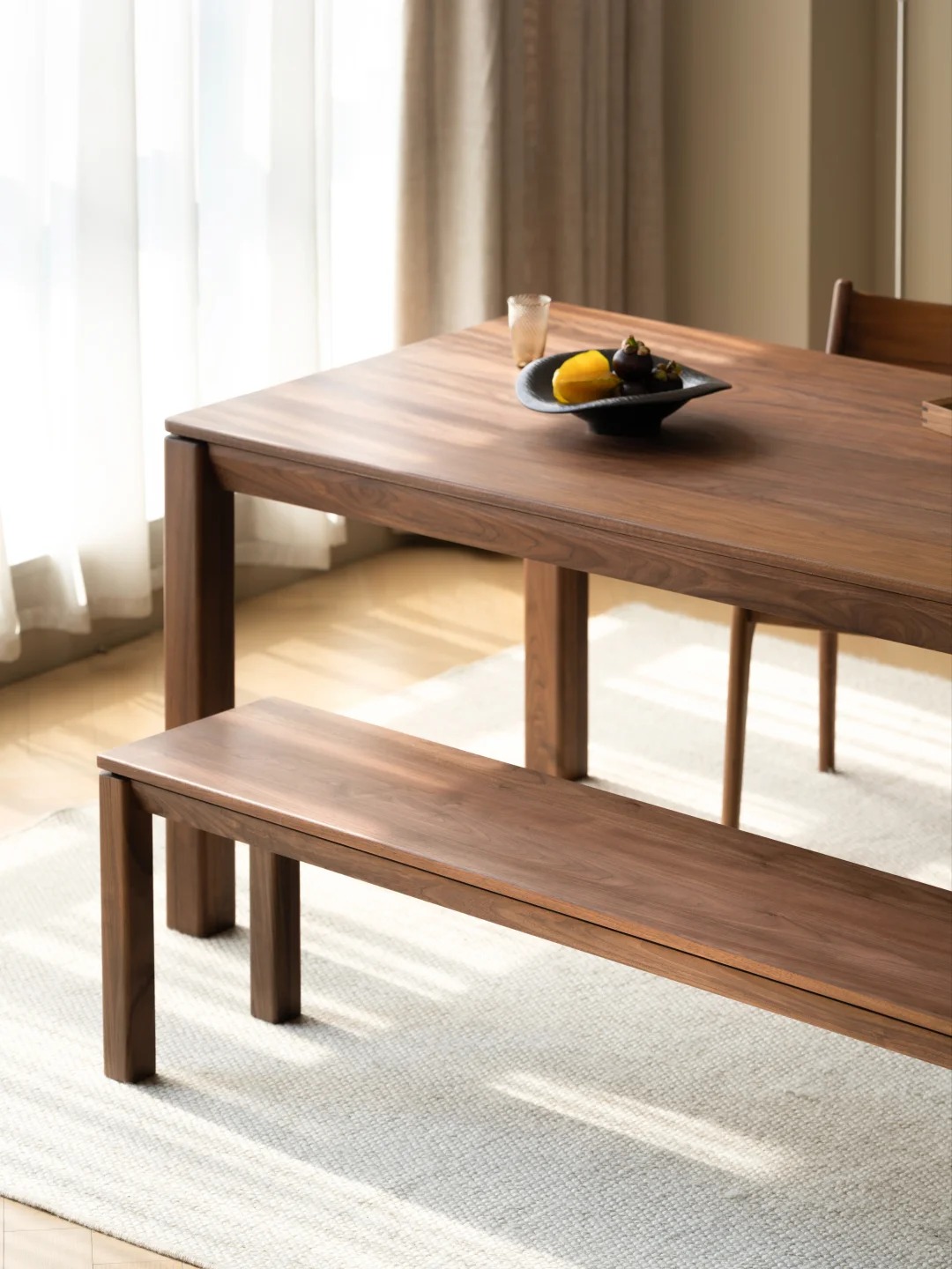 Black walnut furniture，Solid wood furniture，Original design，furniture design ，Solid wood dining table，Large board table，Residential Furniture，