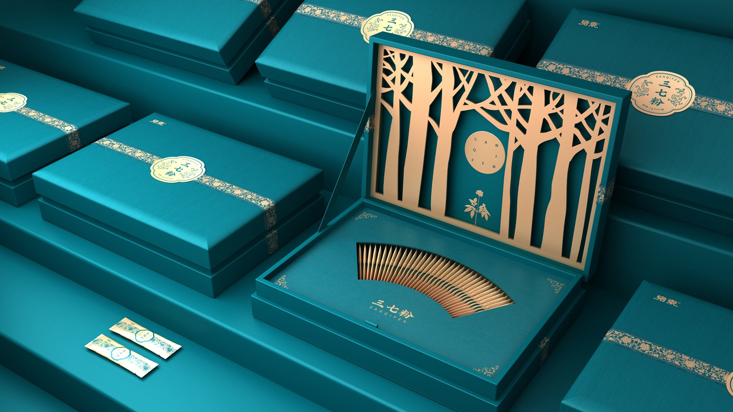 Packaging Design of Sanqi Powder，Tonic gift box packaging design，Packaging Design of Drug and Food Homologous Products，