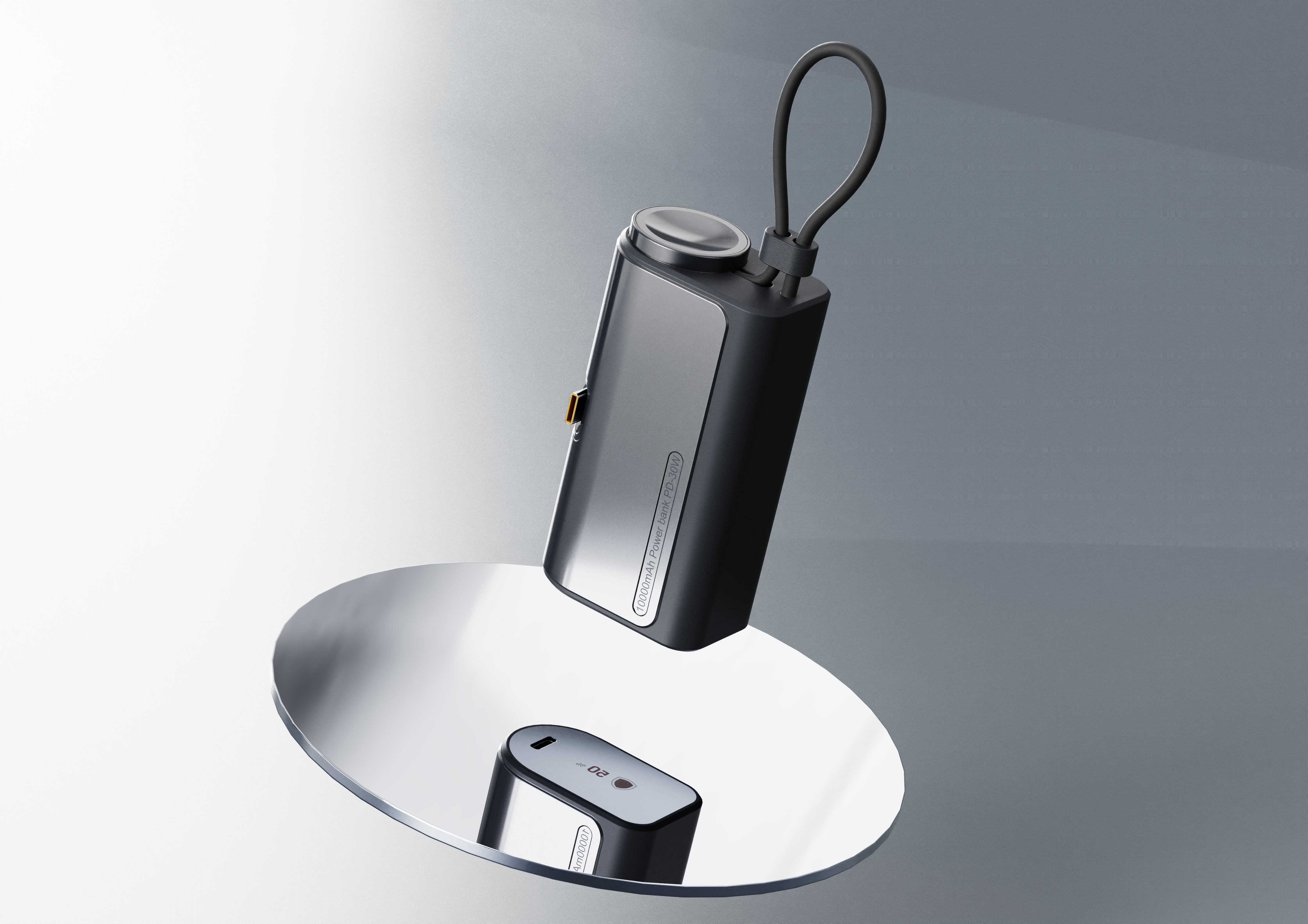 portable source，Modeling design，portable battery，Tail insertion，Watch charger，