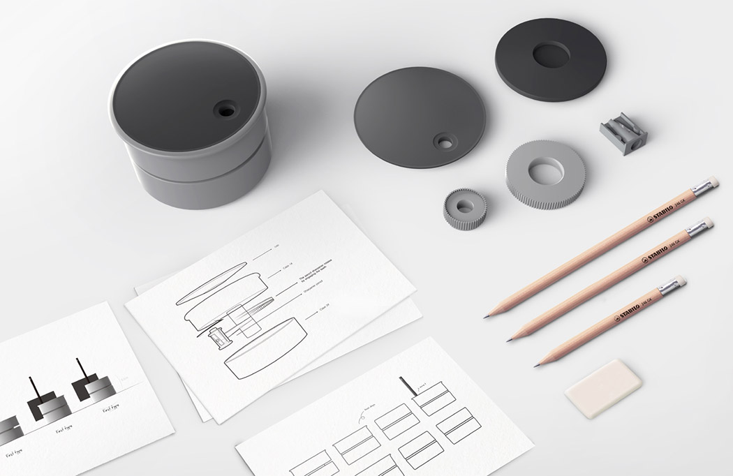 Millstone，pencil sharpener，Circular design，
