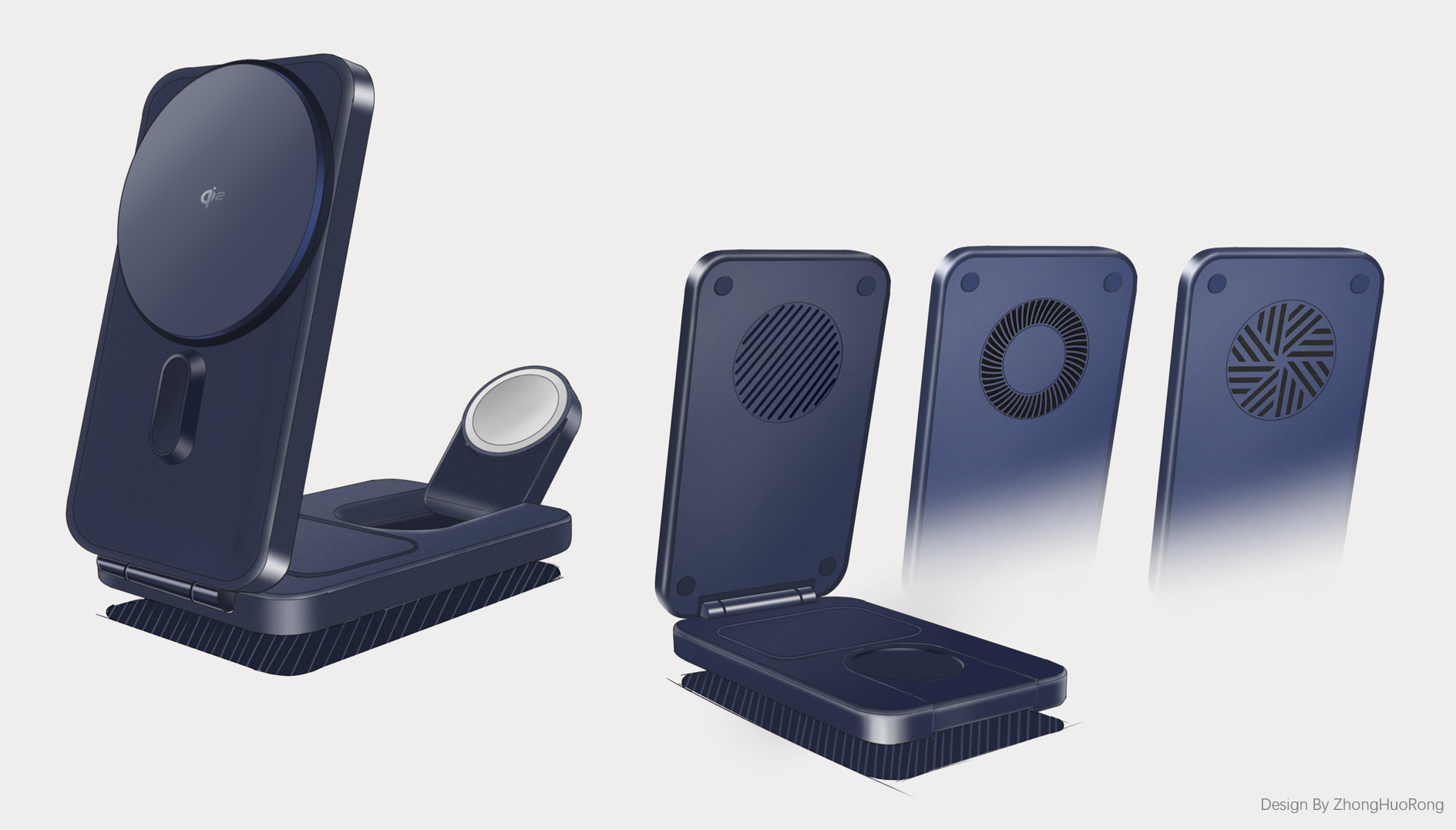 Original design，industrial design，product design，3C Consumer，Air-cooled portable three-in-one，Apple Family Barrel，
