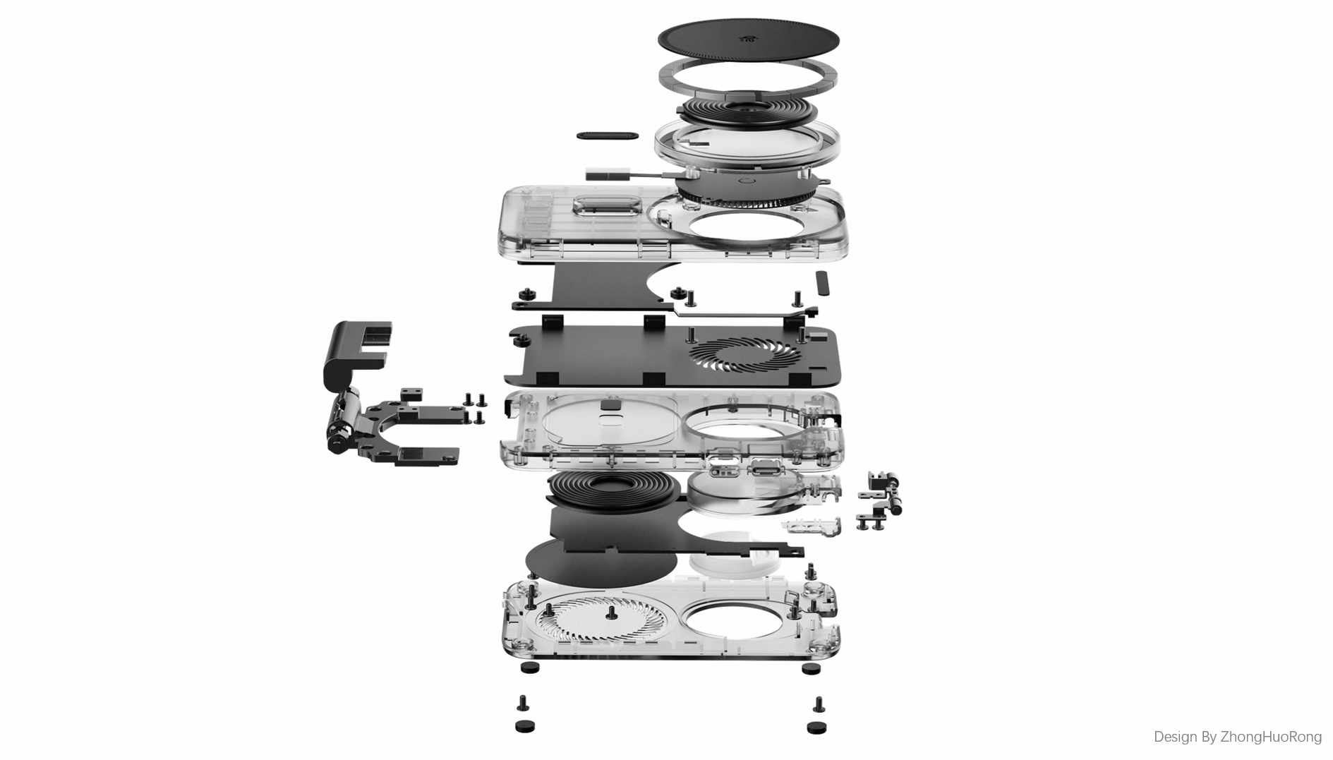Original design，industrial design，product design，3C Consumer，Air-cooled portable three-in-one，Apple Family Barrel，
