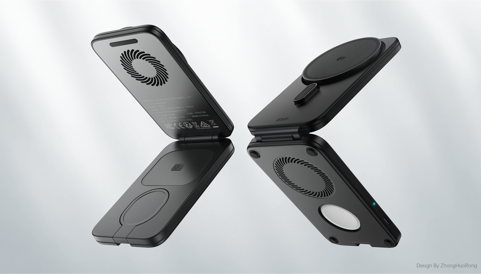 Original design，industrial design，product design，3C Consumer，Air-cooled portable three-in-one，Apple Family Barrel，