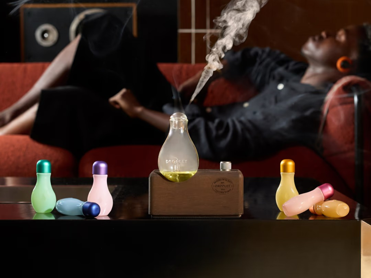 Hand blown glass，DROPLET，ScentAmplifier，Essential oil atomization，Tabletop decoration，